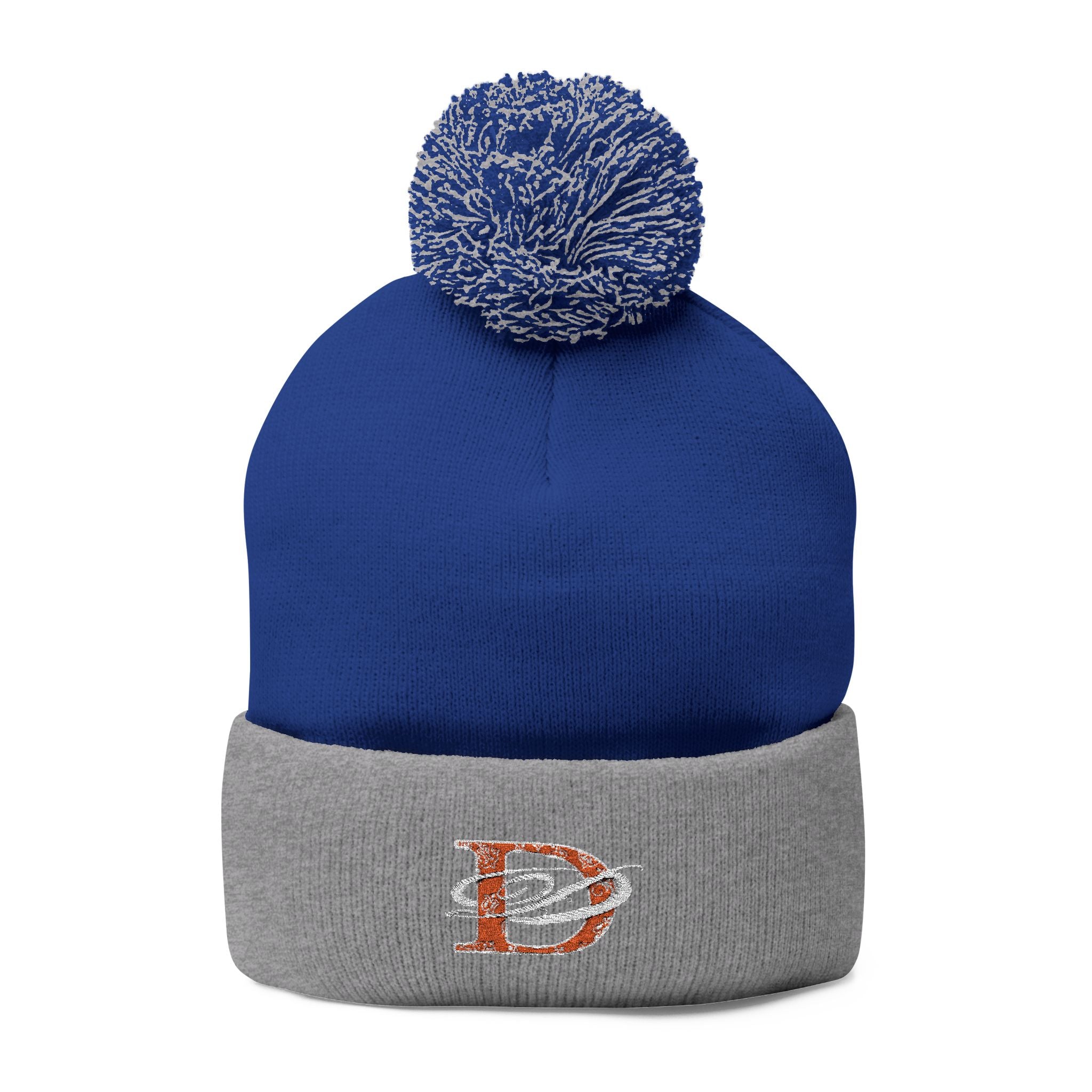 DD Bandana Logo Embroidered Pom-Pom Knit Beanie