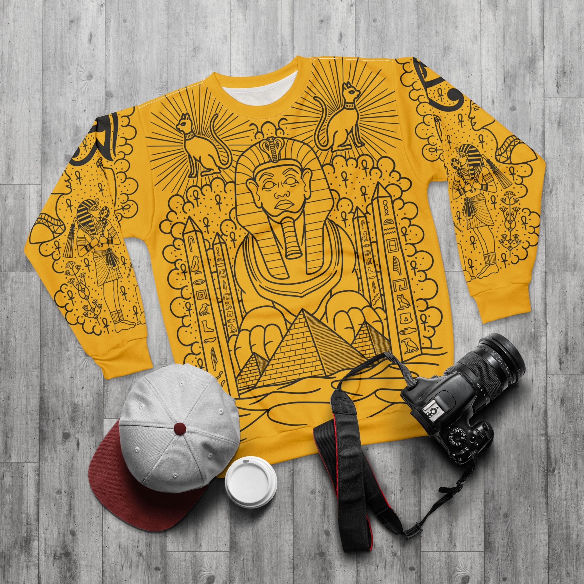 Ancient Egypt Tattoo Body Suit Unisex Crewneck Sweatshirt AOP