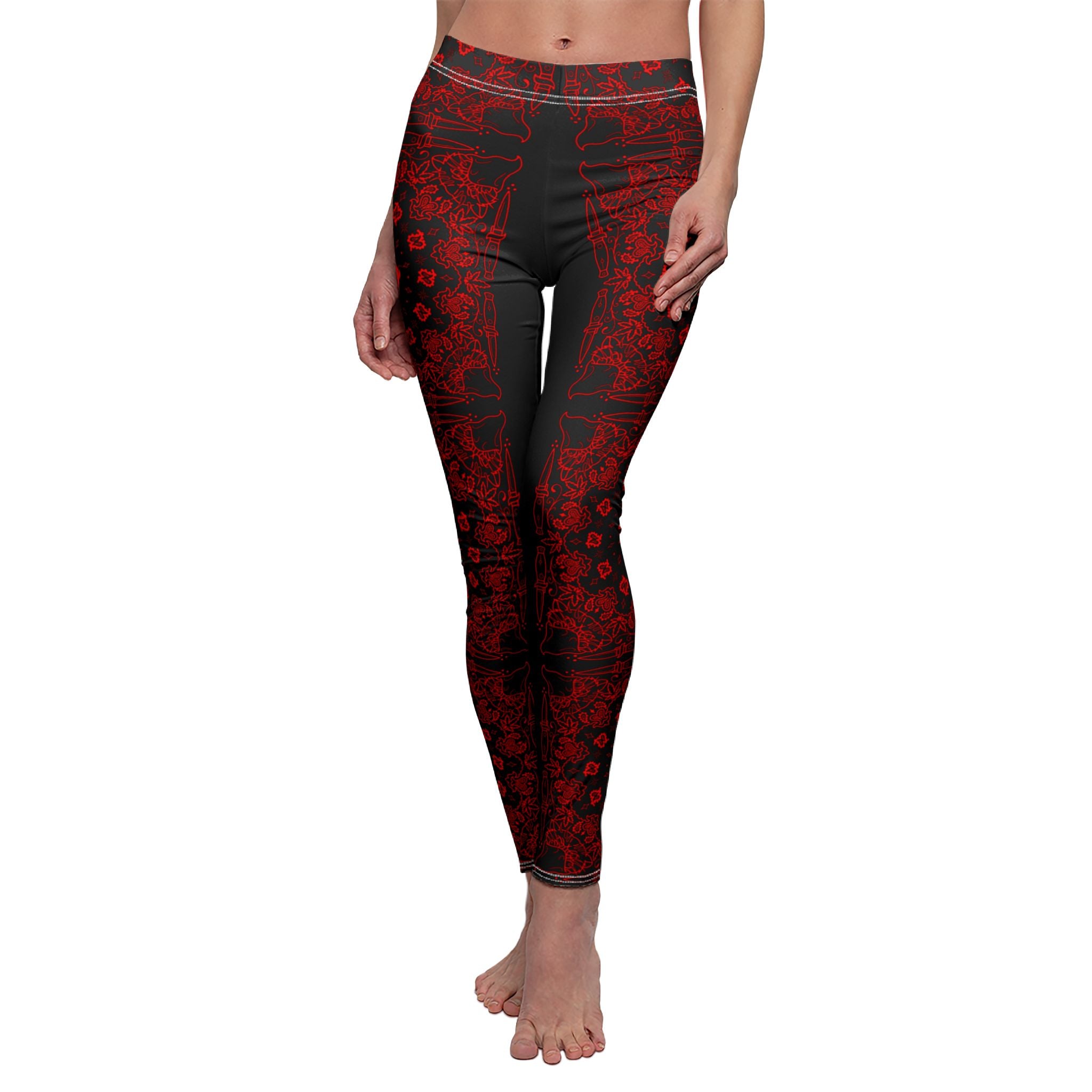 DD Custom Bandana Print Women's Mid-rise Casual Leggings AOP