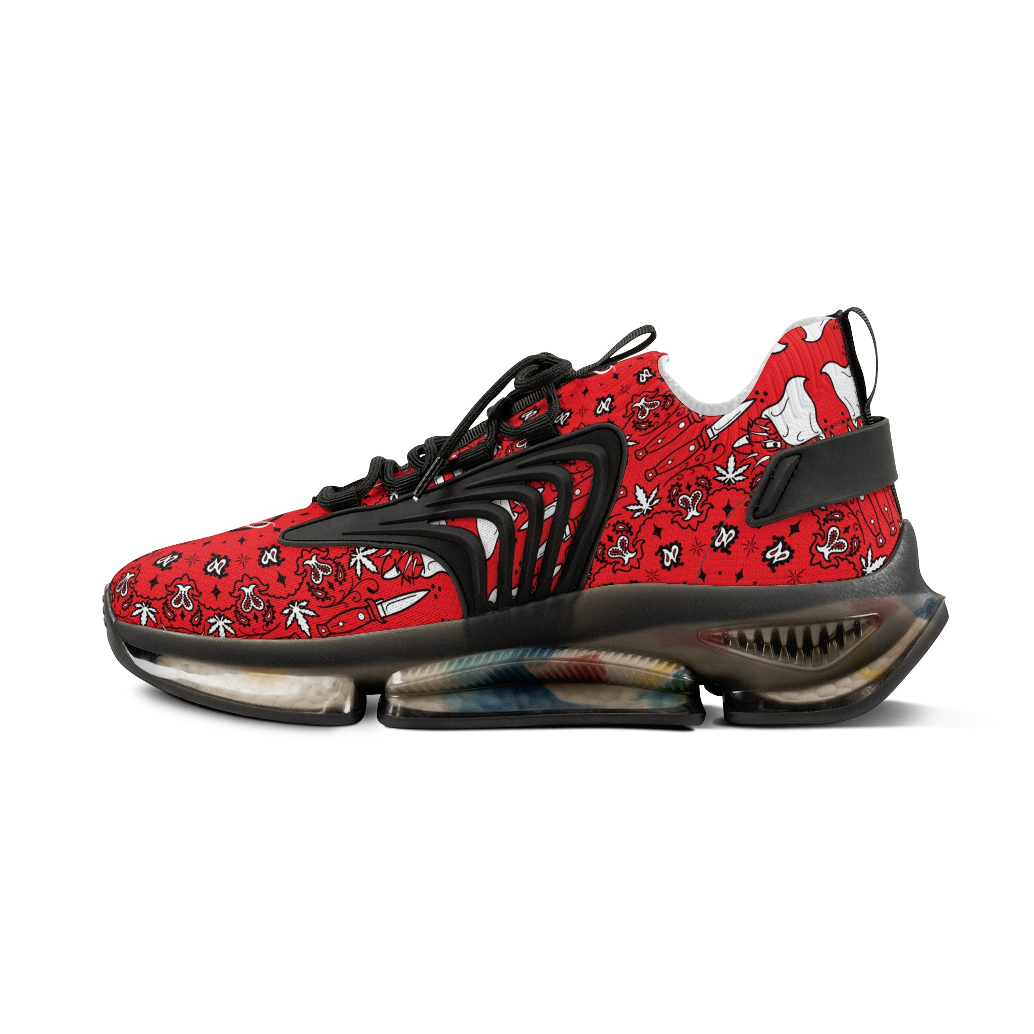 DD Custom Bandana Print Men's Mesh Sneakers AOP