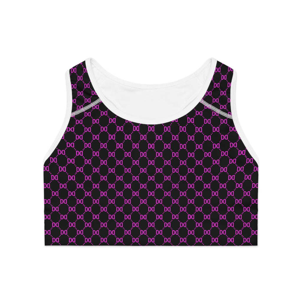 DD Monogram Pattern Sports Bra | Workout Top, Athleisure, Tattoo, Urban Fashion, Designer, Streetwear