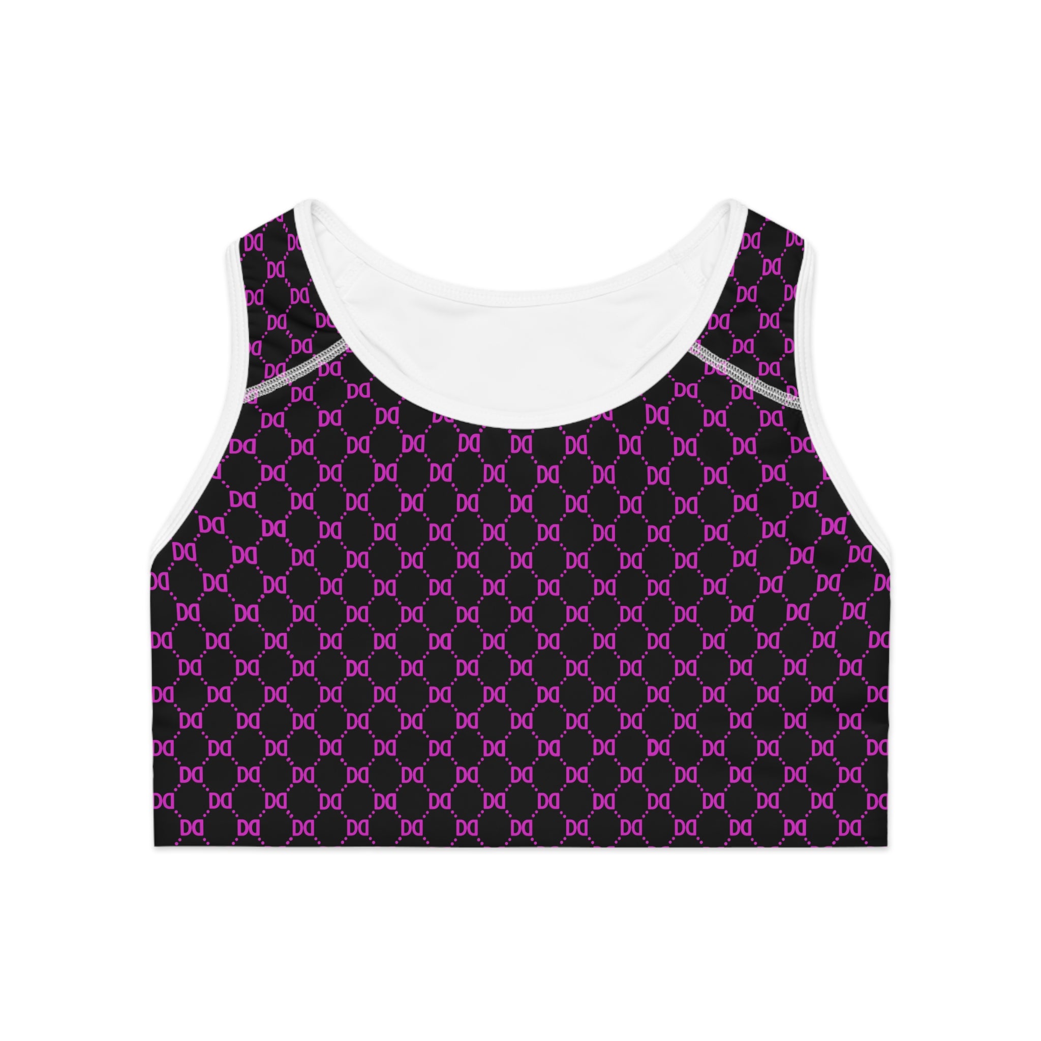 DD Monogram Pattern Sports Bra | Workout Top, Athleisure, Tattoo, Urban Fashion, Designer, Streetwear