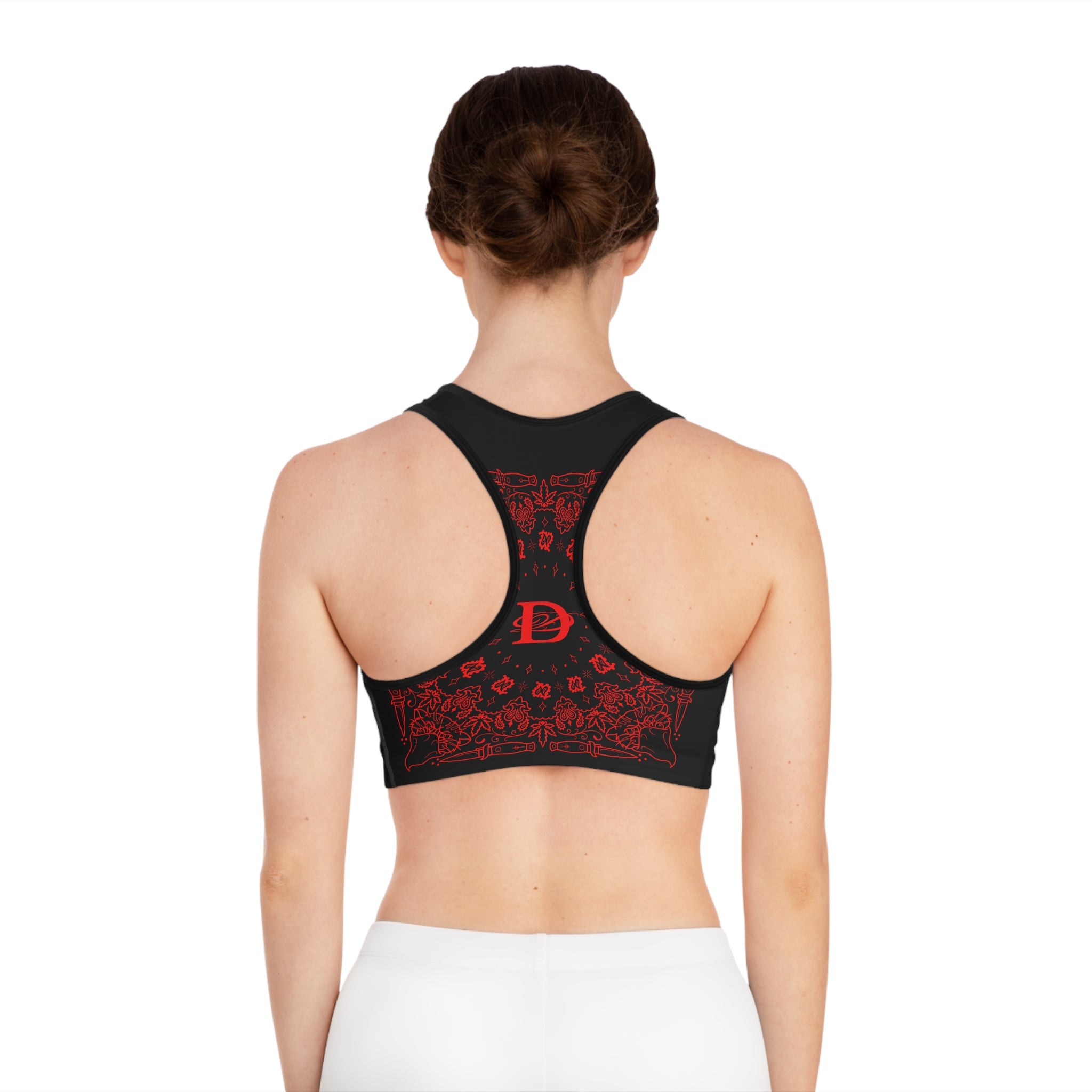 DD Custom Bandanna Print Sports Bra