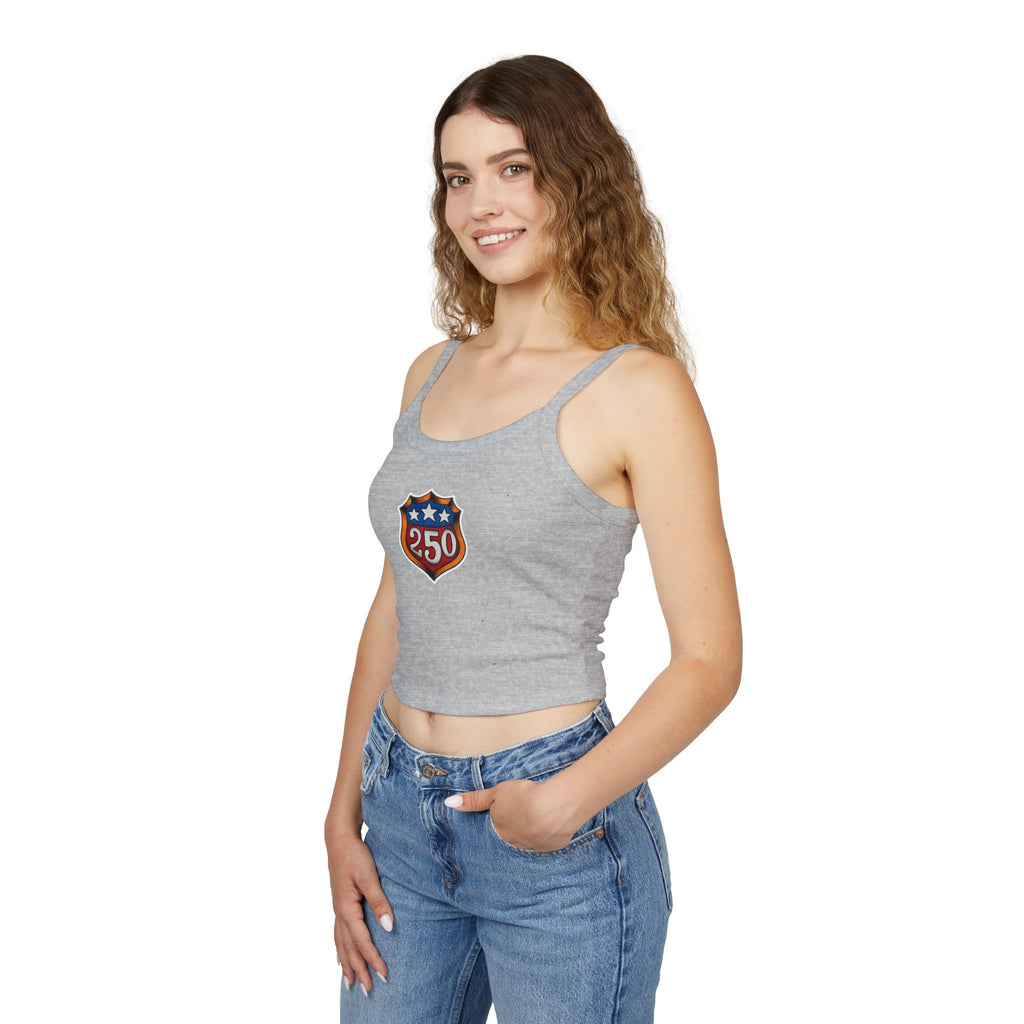250th Anniversary Shield Tattoo Design Spaghetti Strap Woman's Tank Top