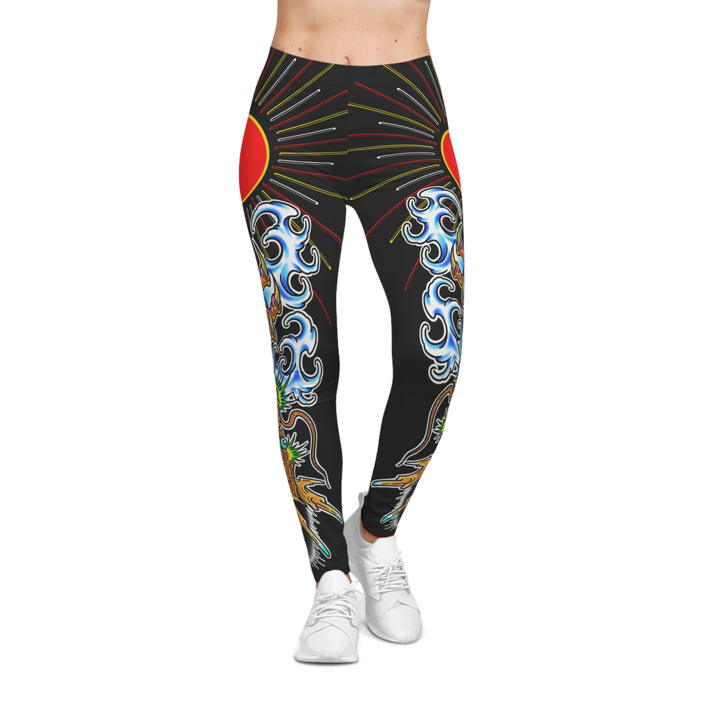 Copy of Dragon and Sun Custom Print Casual Yoga Leggings (AOP)