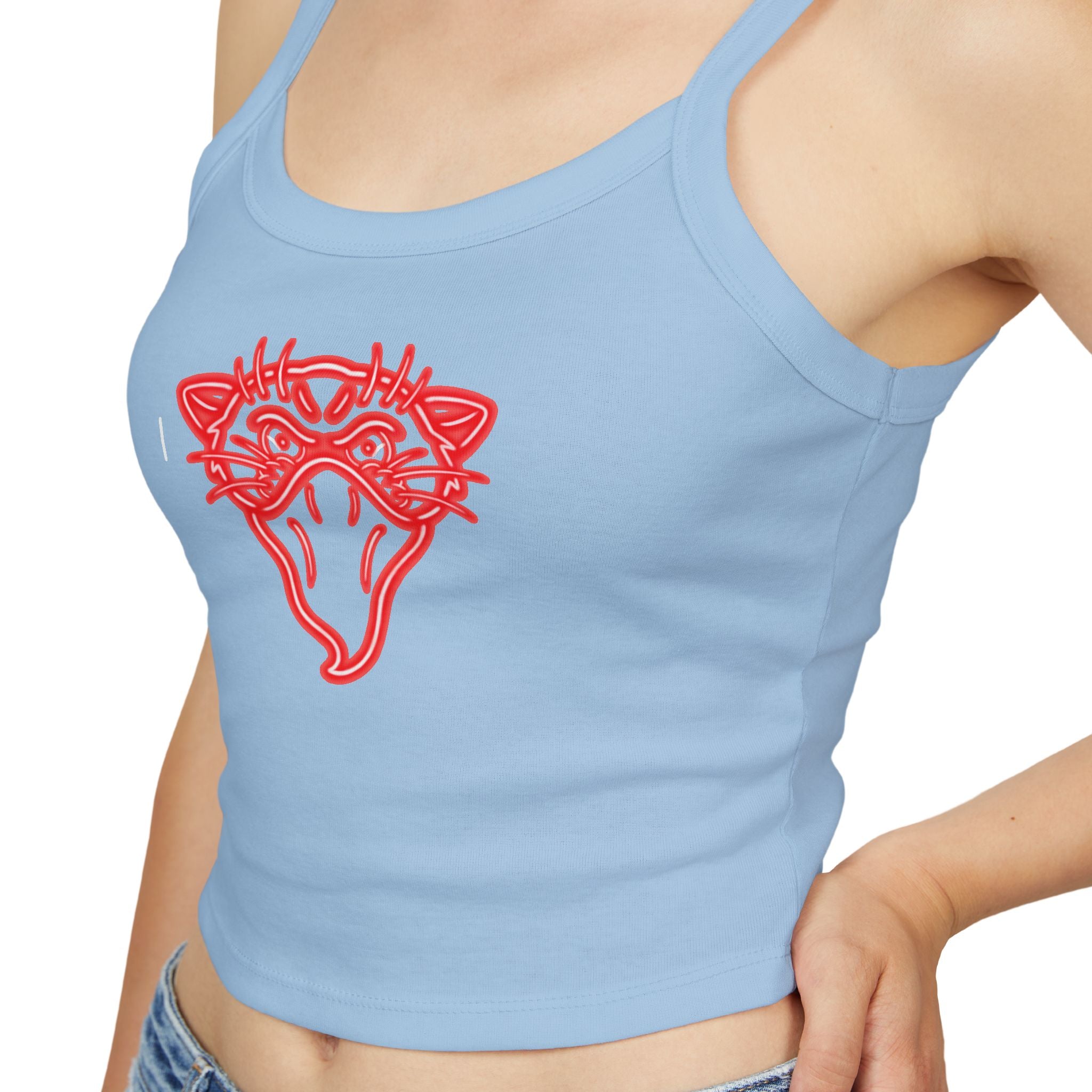 Neon Bandito Panther Design Spaghetti Strap Woman's Tank Top