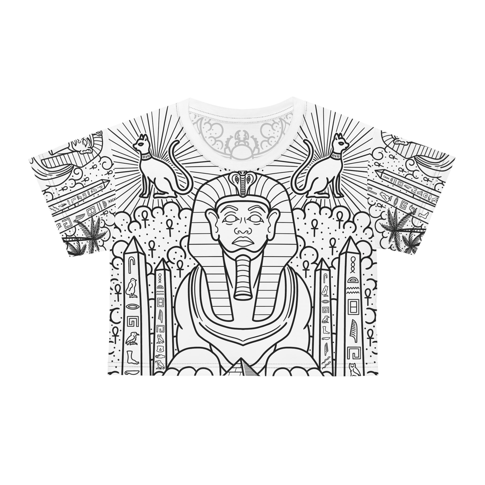 Egyptian Body Suit Tattoo Women's Crop Tee AOP