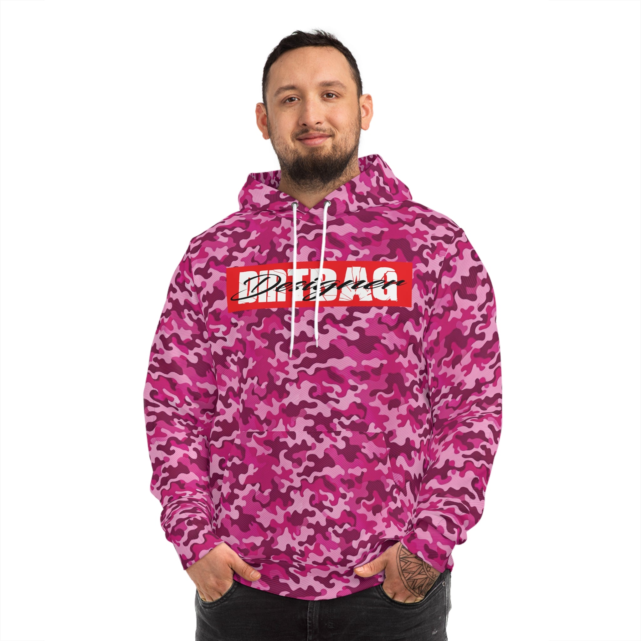 DD Box Logo W/ Climbing Bandana Panther Unisex Pink Camo Hoodie AOP