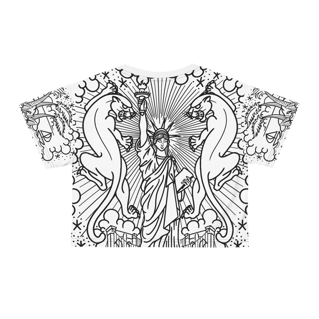American Traditional Tattoo Body Suit Women's Crop Tee AOP