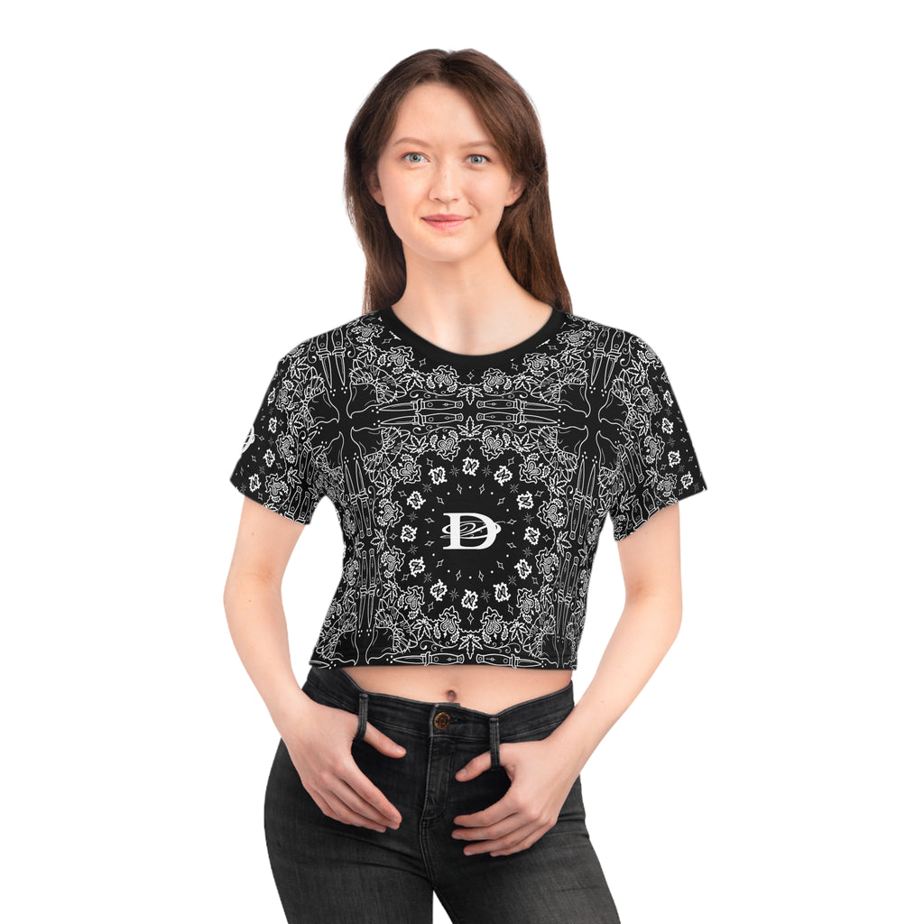 DD Custom Bandana Print Crop Top T-Shirt AOP