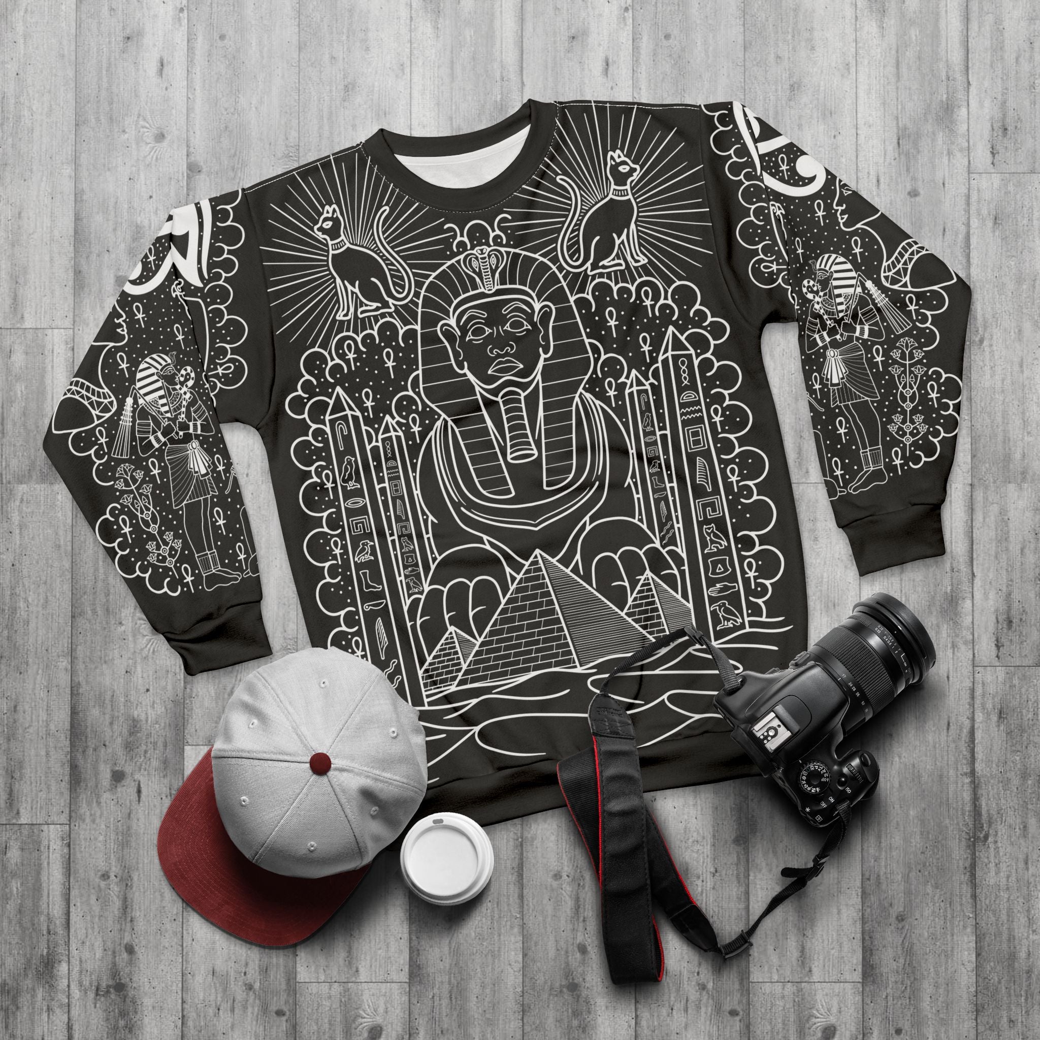 Ancient Egypt Tattoo Body Suit Unisex Crewneck Sweatshirt AOP