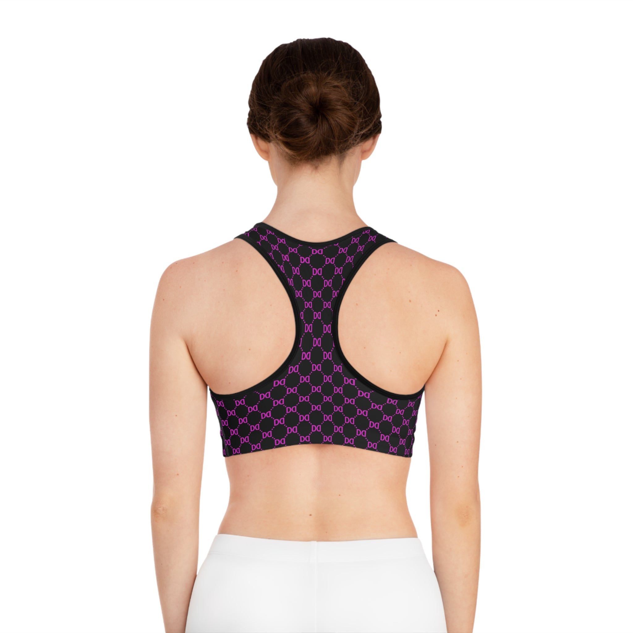DD Monogram Pattern Sports Bra | Workout Top, Athleisure, Tattoo, Urban Fashion, Designer, Streetwear