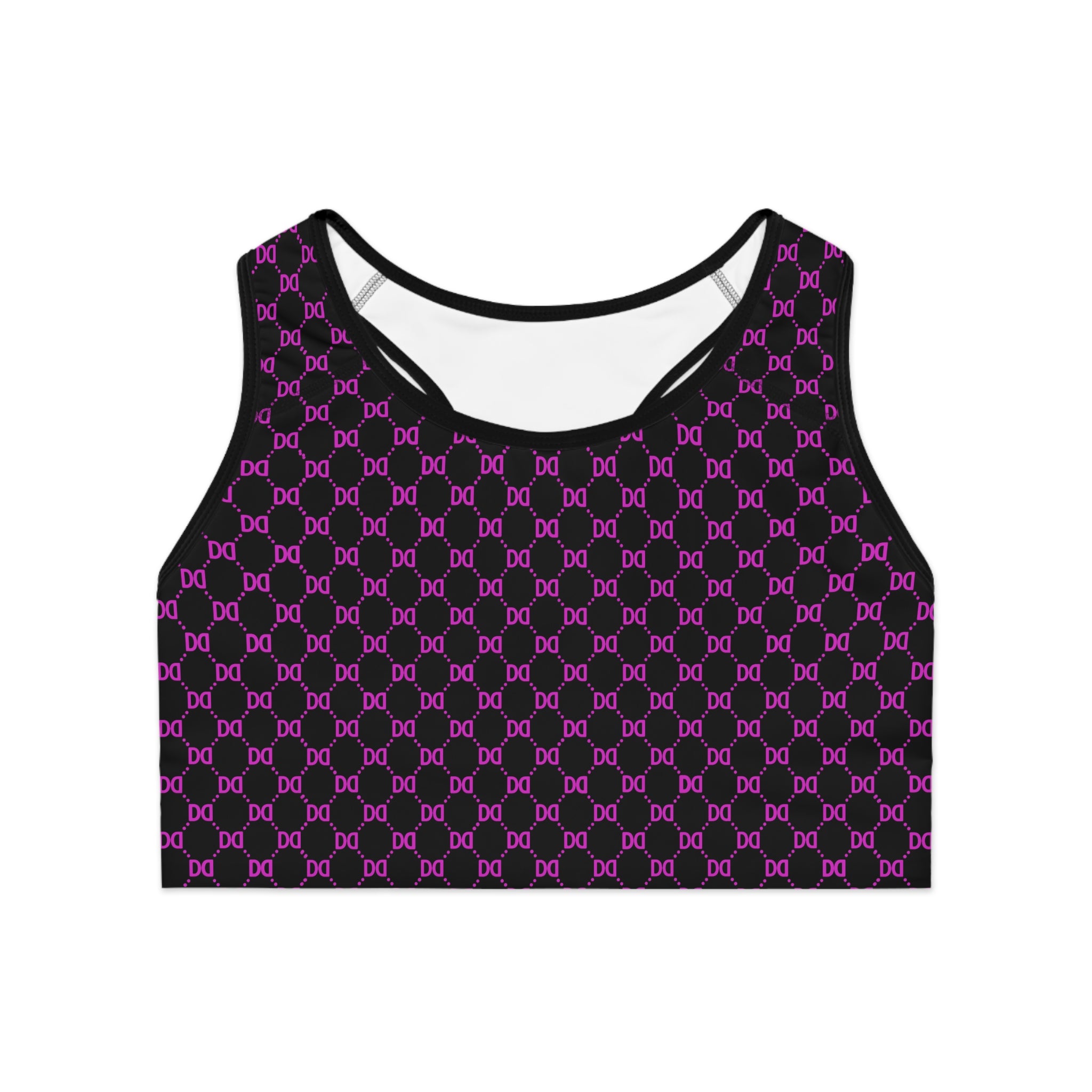 DD Monogram Pattern Sports Bra | Workout Top, Athleisure, Tattoo, Urban Fashion, Designer, Streetwear