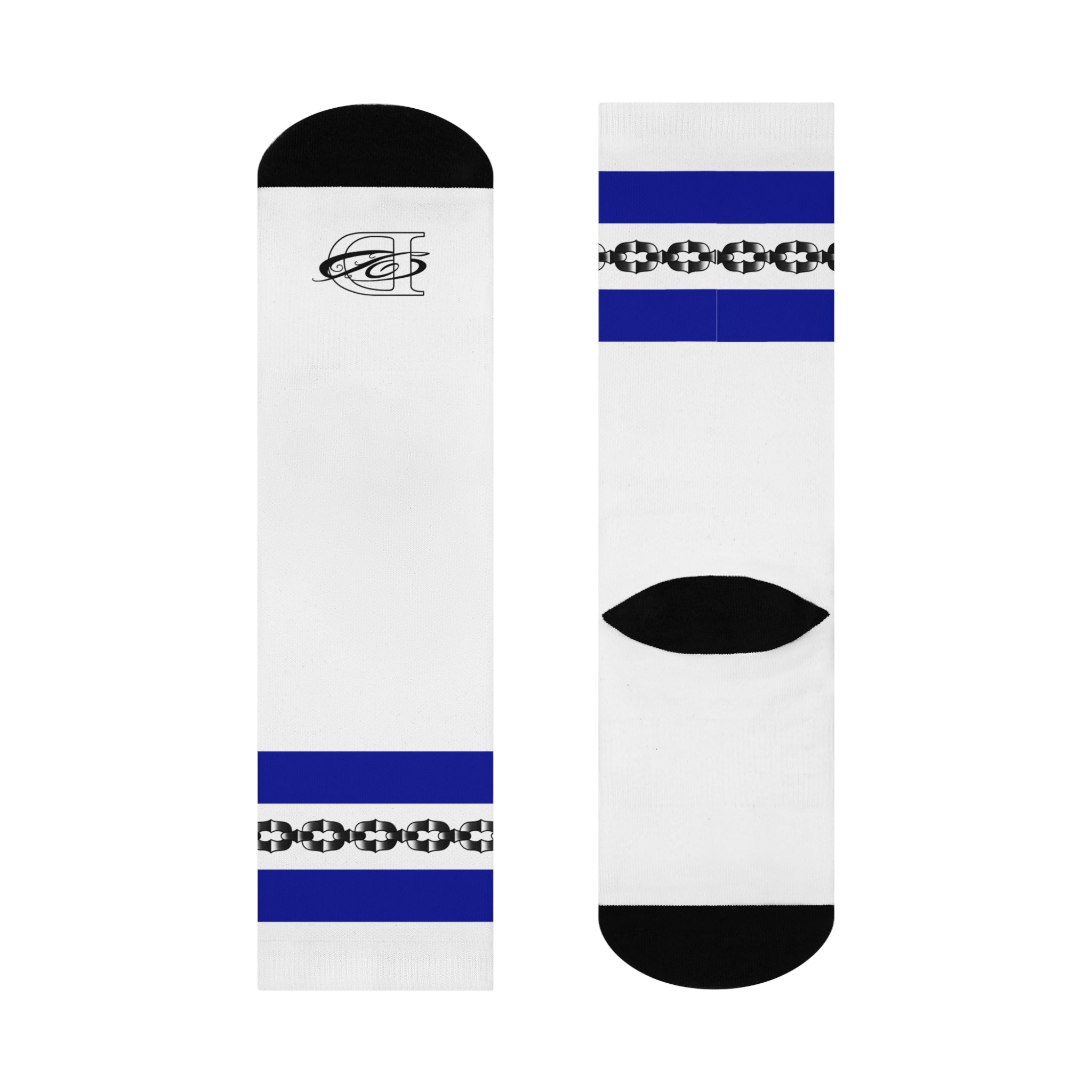 Old School Tube Sock Traditional Tattoo Chain Pattern Crew Socks AOP