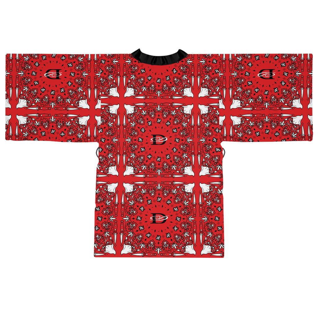 DD Custom Bandana Pattern Long Sleeve Kimono Robe AOP