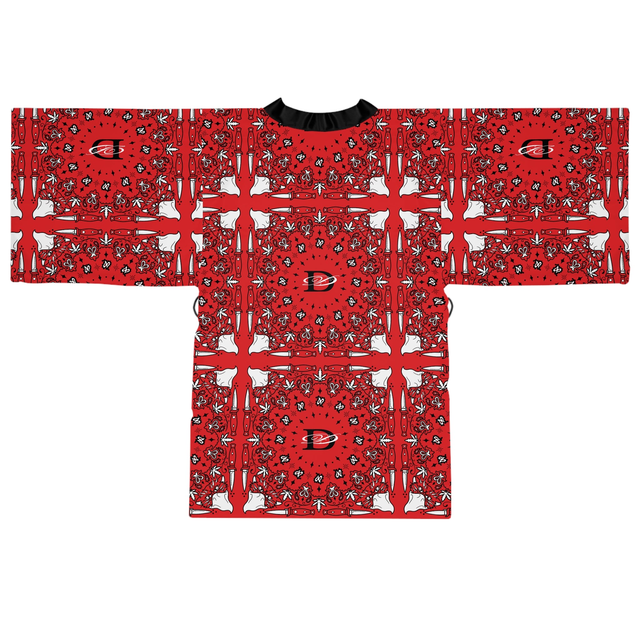 DD Custom Bandana Pattern Long Sleeve Kimono Robe AOP