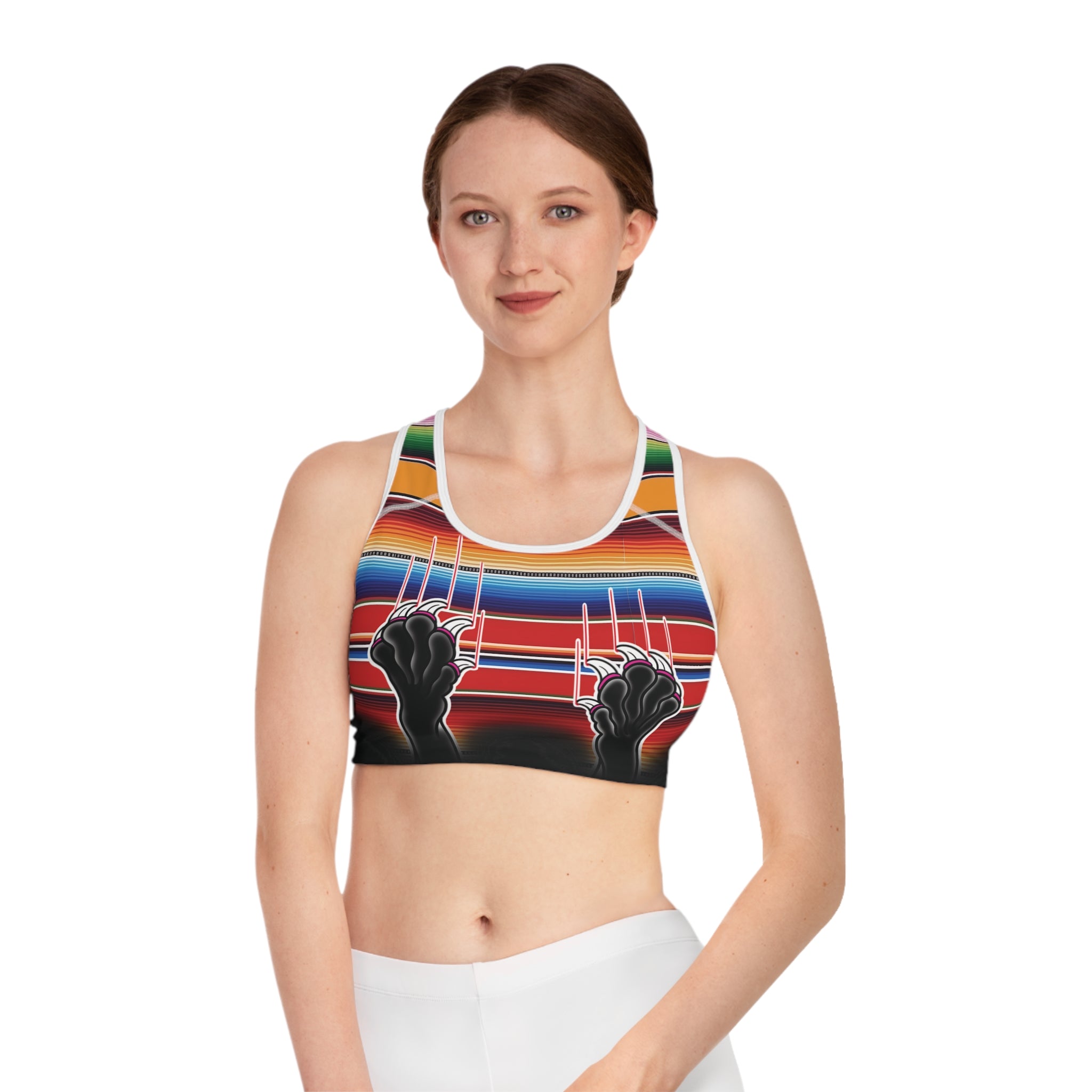 Clawing Panther Paws Print Sports Bra AOP