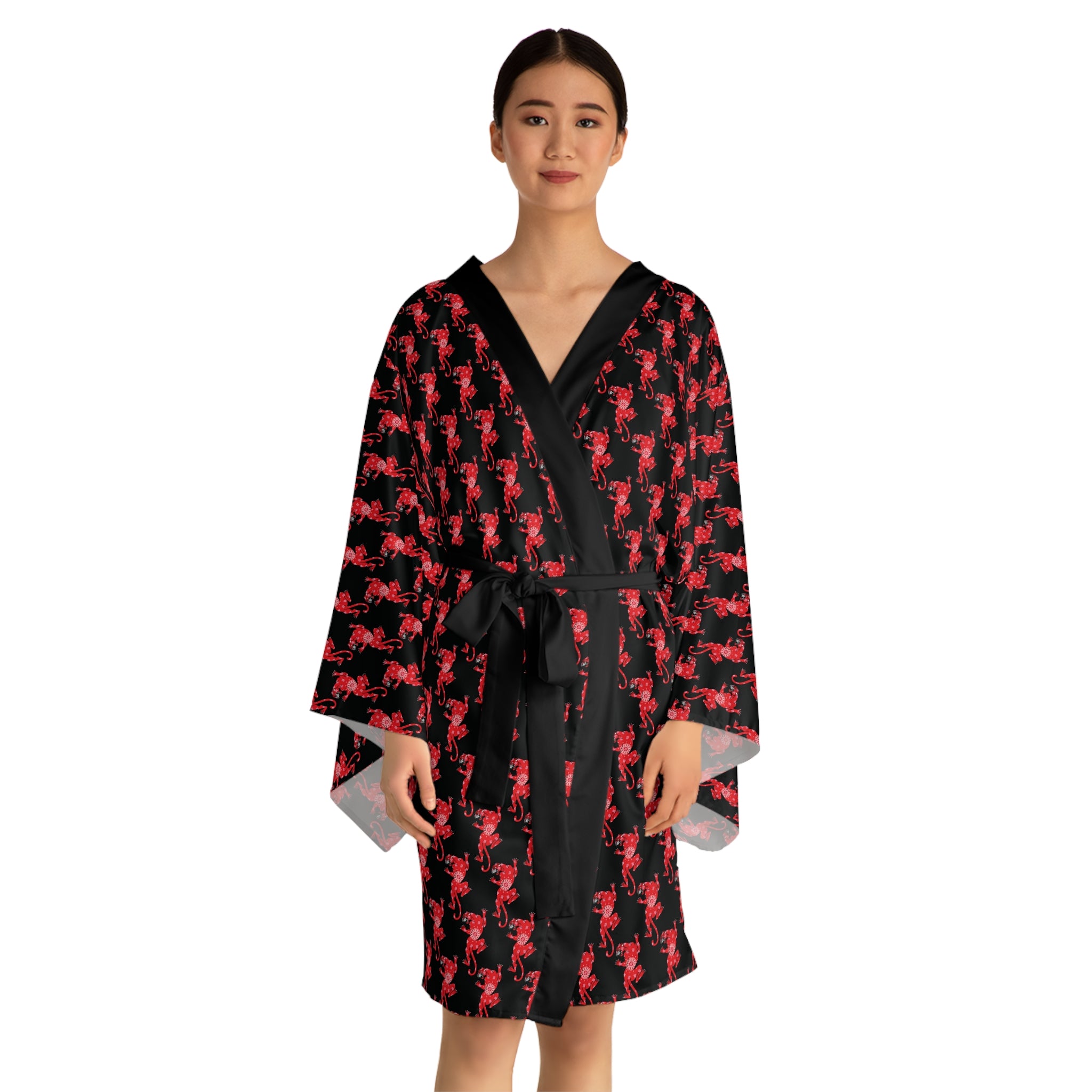 Climbing Bandana Panther Long Sleeve Kimono Robe AOP