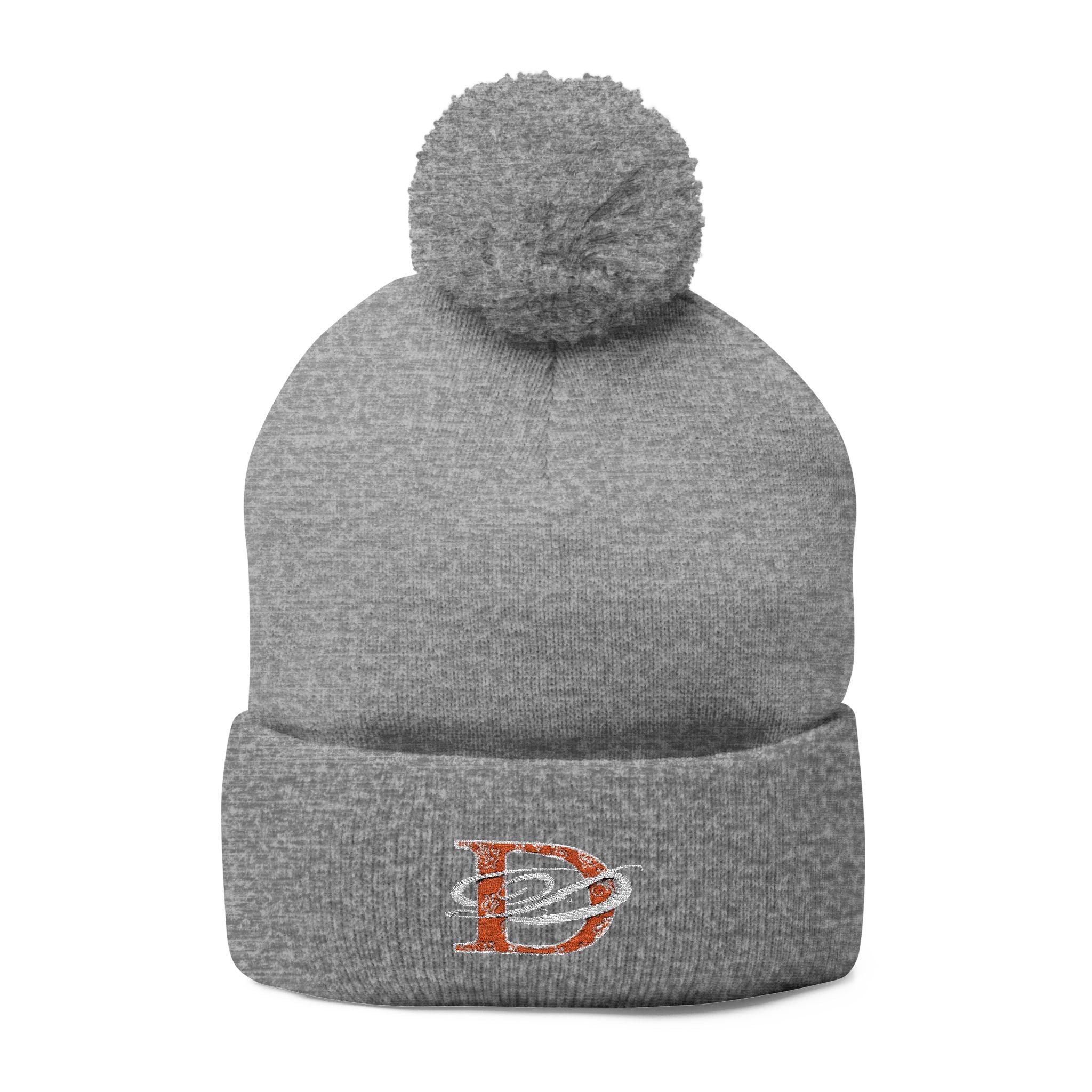 DD Bandana Logo Embroidered Pom-Pom Knit Beanie