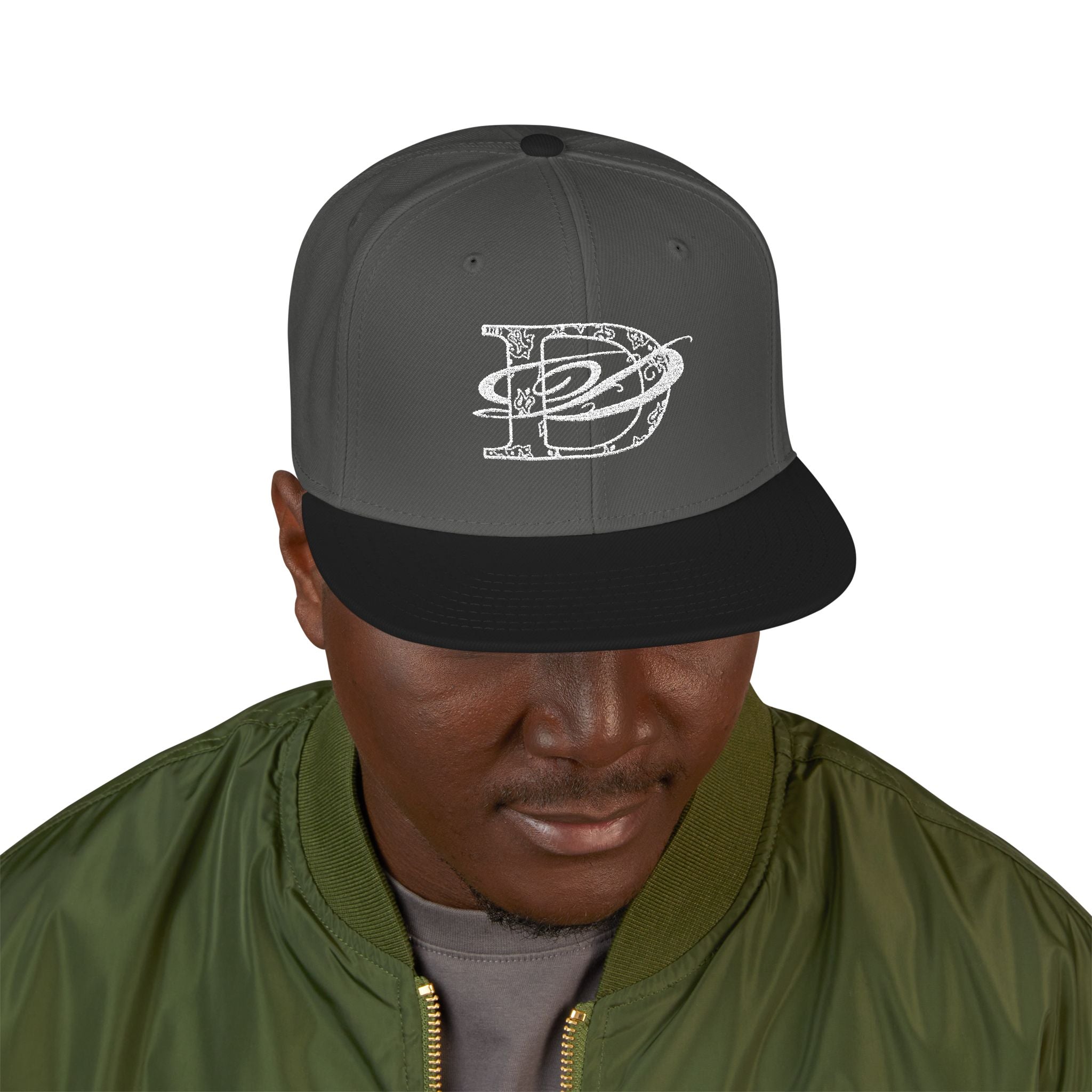 DD Bandana Print Embroidered Flat Billed Snapback Cap | Streetwear, Urban Fashion, Tattoo, Bandana, Designer