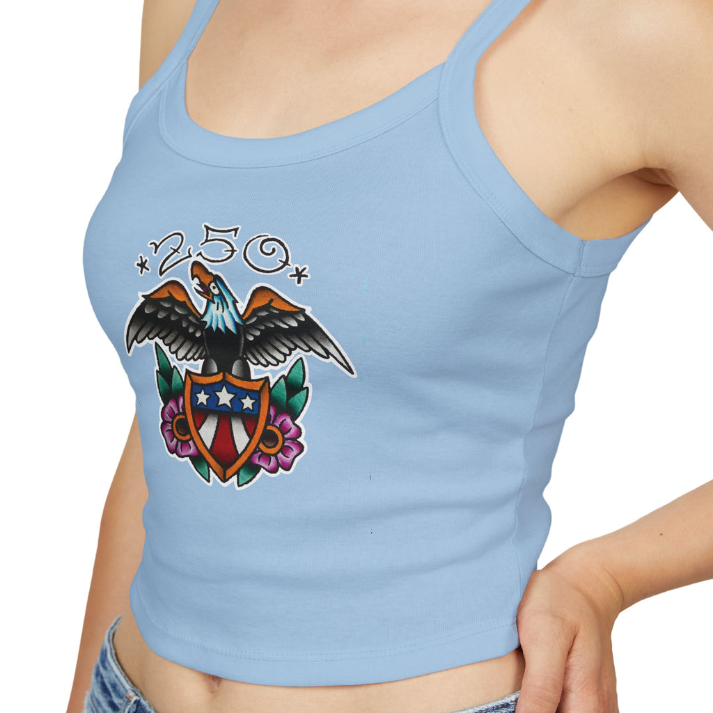 250th Anniversary Eagle w/Flag Shield Spaghetti Strap Woman's Tank Top