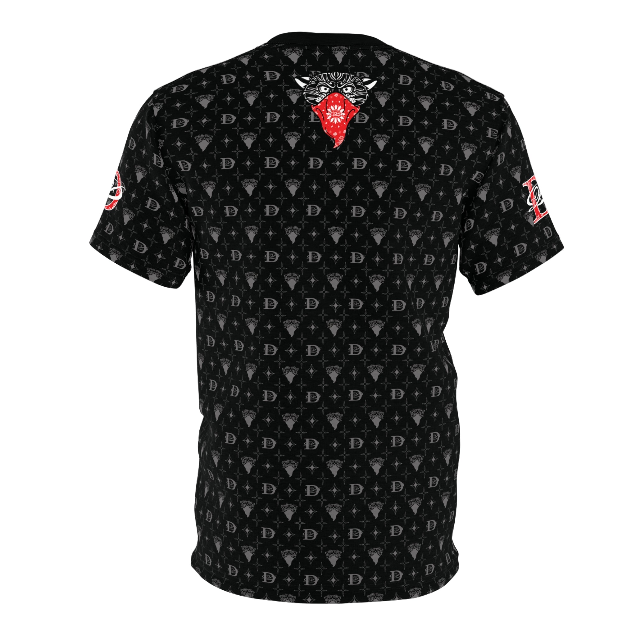 Bandito Panther Custom Monogram Print w/ Box Logo Unisex T-Shirt AOP