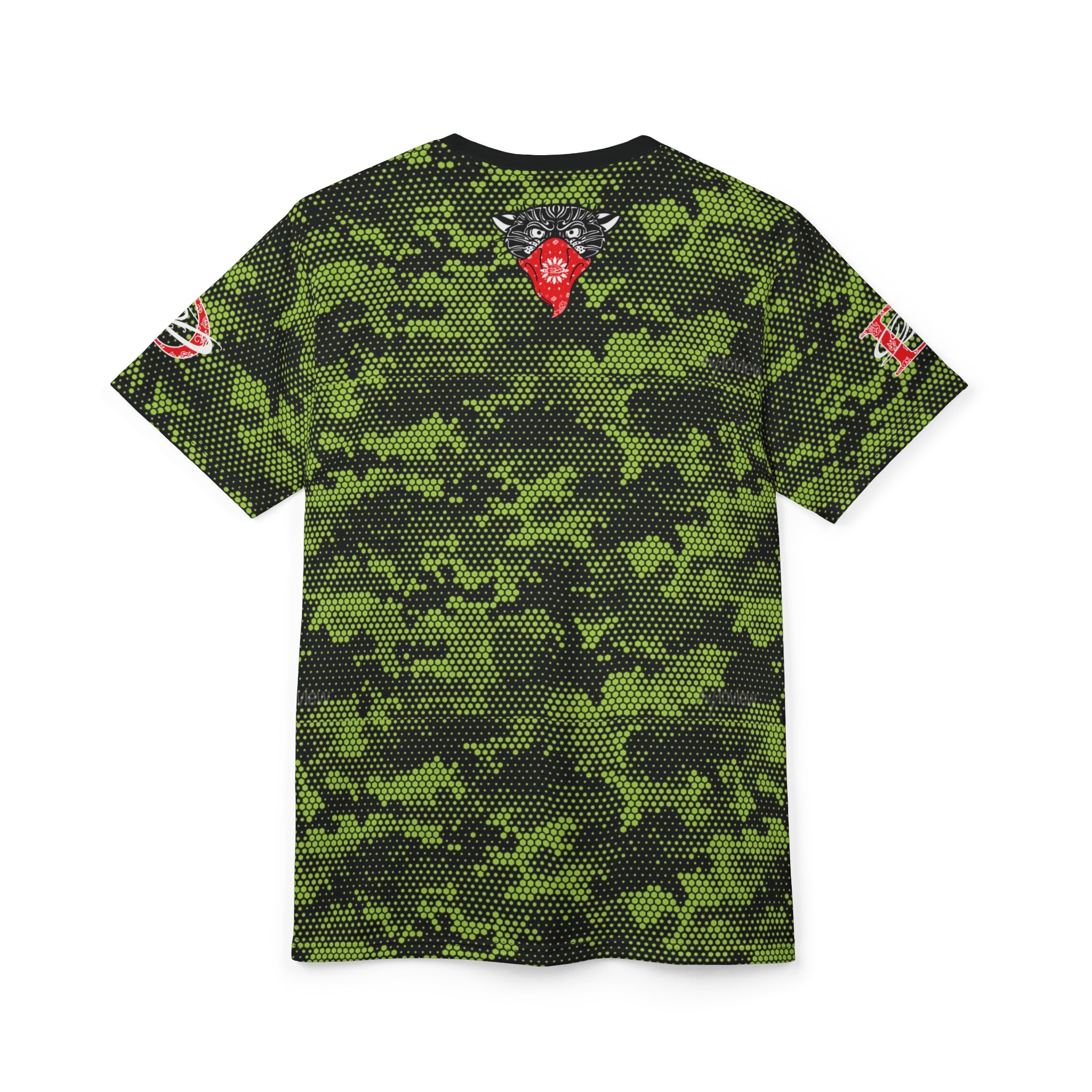 DD Box Logo Lime Green Hexagon Digital Camo Unisex T-Shirt AOP