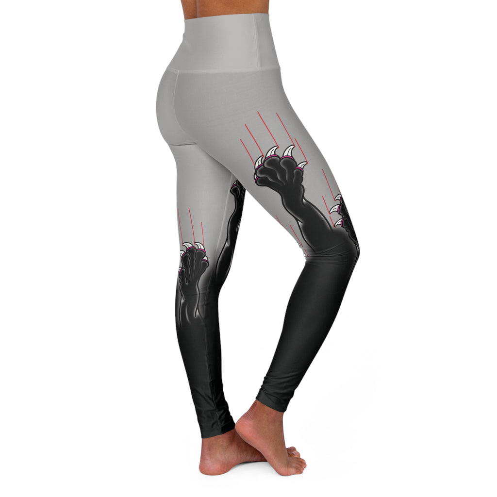 Clawing Panther Paws Print High Waisted Yoga Leggings (AOP)