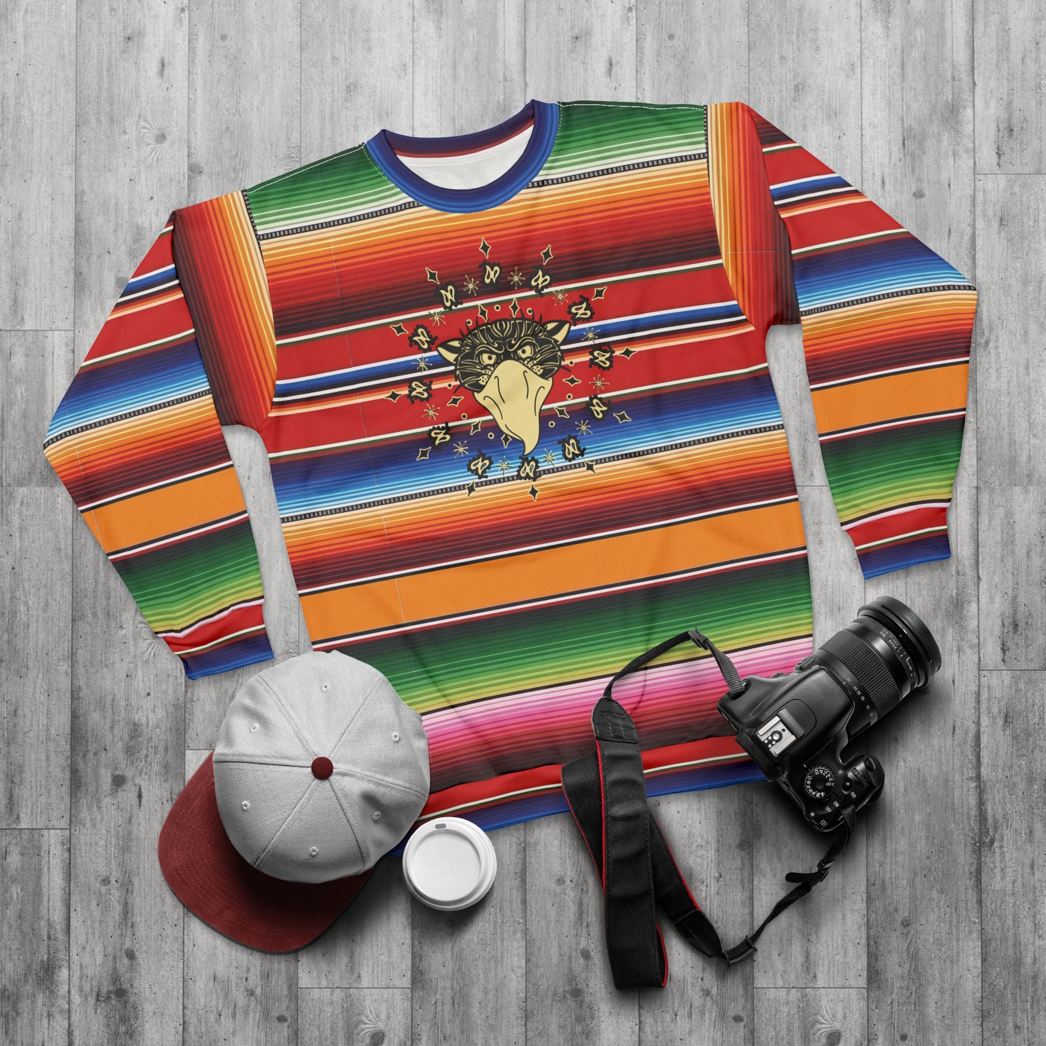 Bandito Panther Paisley Print Unisex Serape Sweatshirt AOP