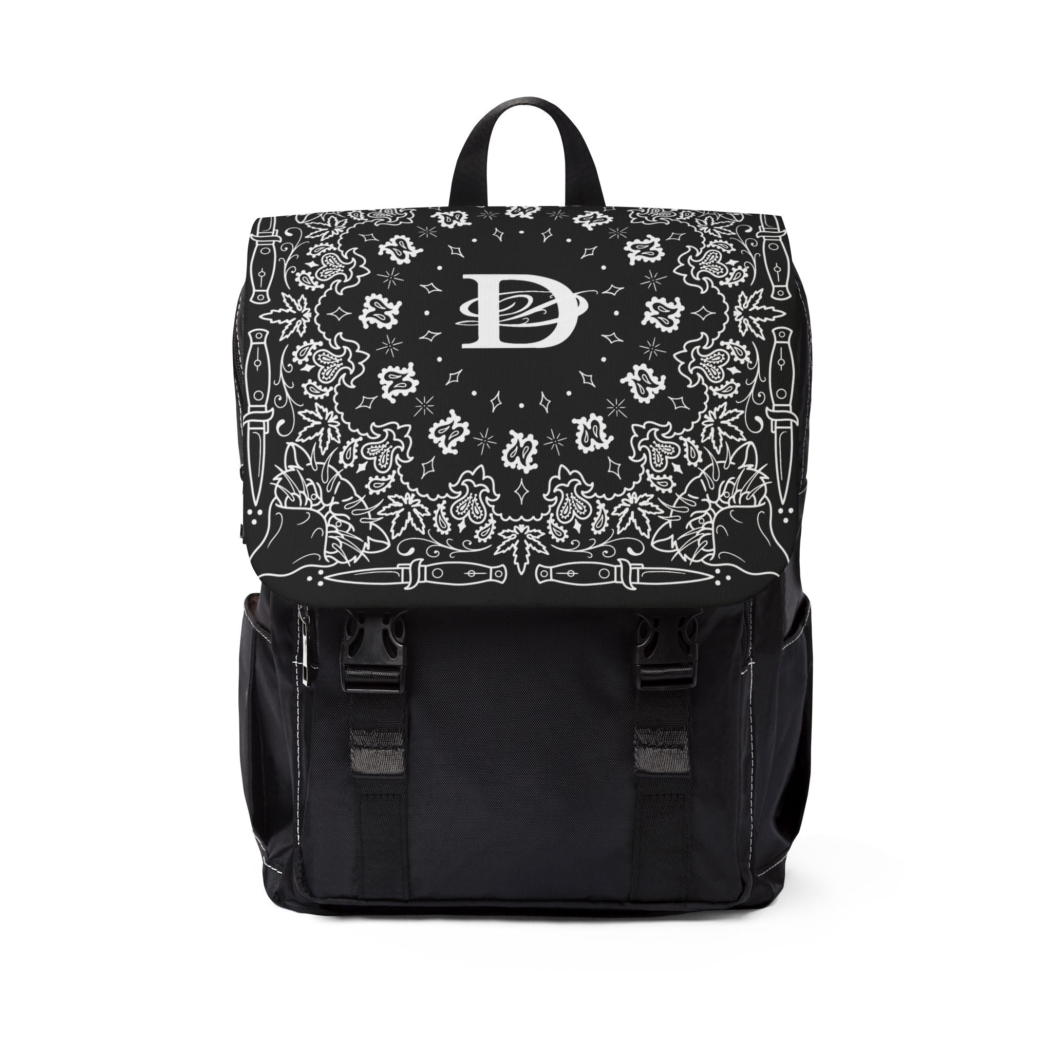 DD Custom Bandana Print Unisex Casual Shoulder Backpack