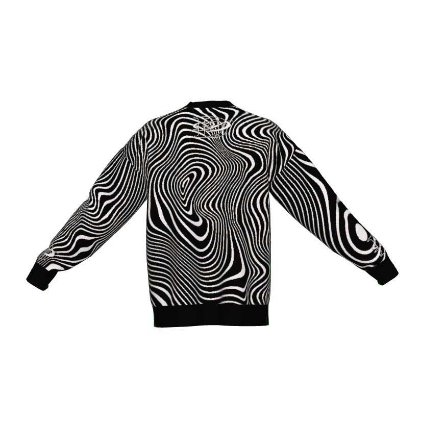 DD Logo Zebra Swirl Lightweight Crewneck Knitted Sweater