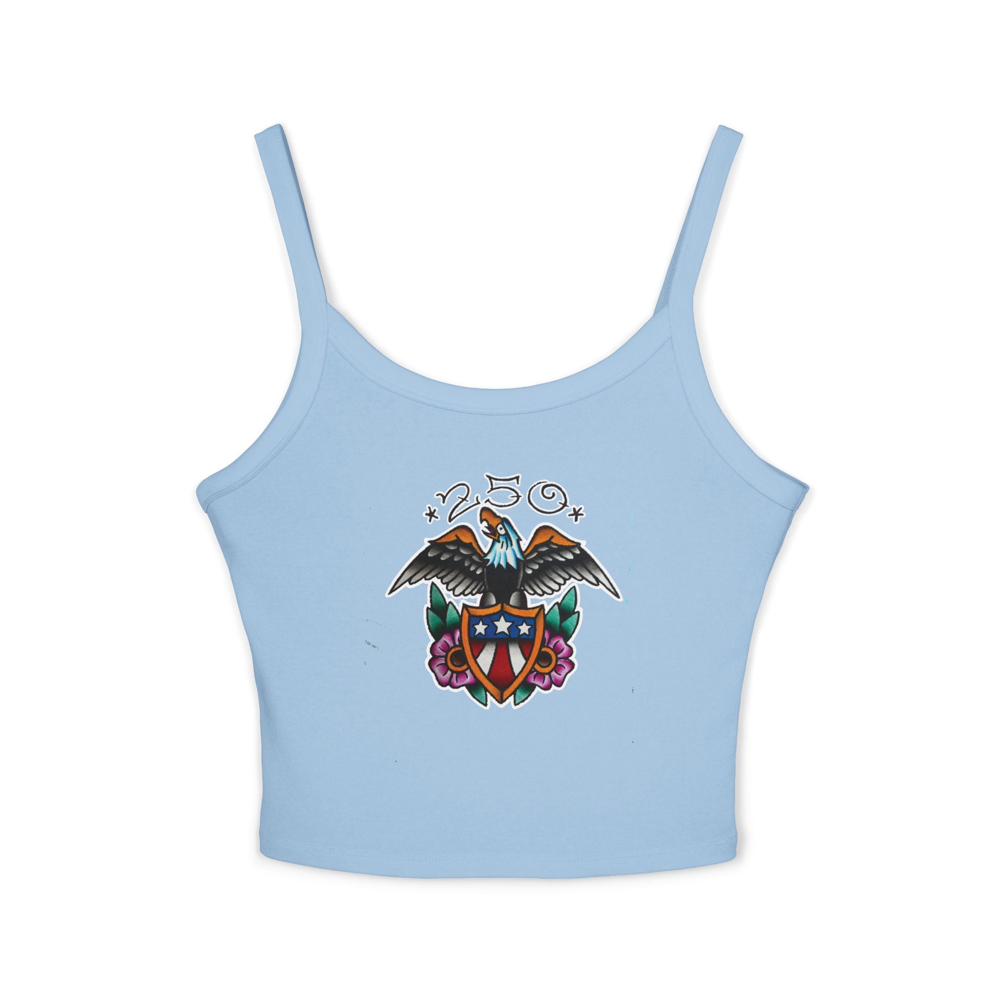 250th Anniversary Eagle w/Flag Shield Spaghetti Strap Woman's Tank Top