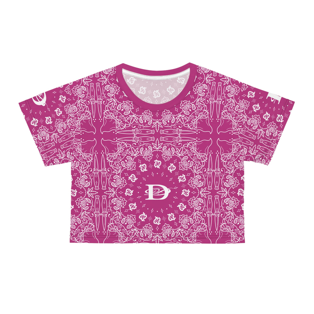 DD Custom Bandana Print Crop Top T-Shirt AOP