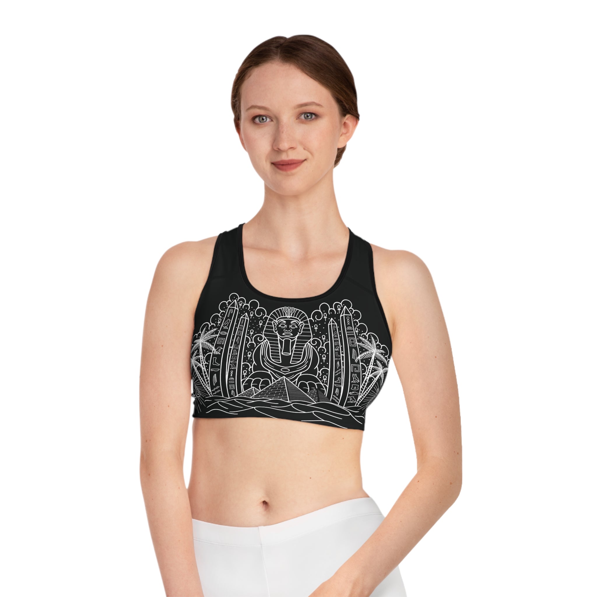Ancient Egypt Full Body Tattoo Print Sports Bra AOP