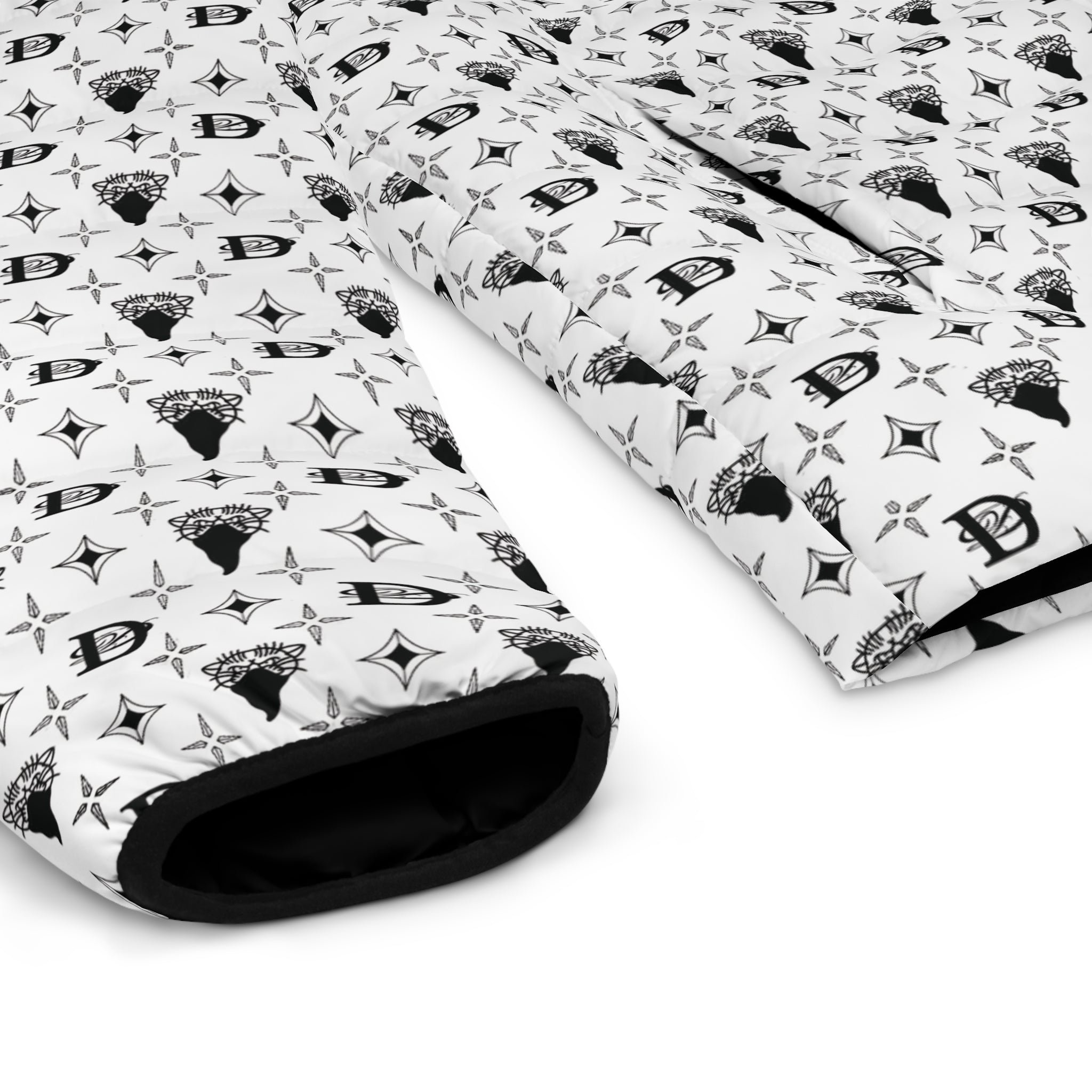 Bandito Panther Custom Monogram Print Men's Puffer Jacket Outerwear AOP