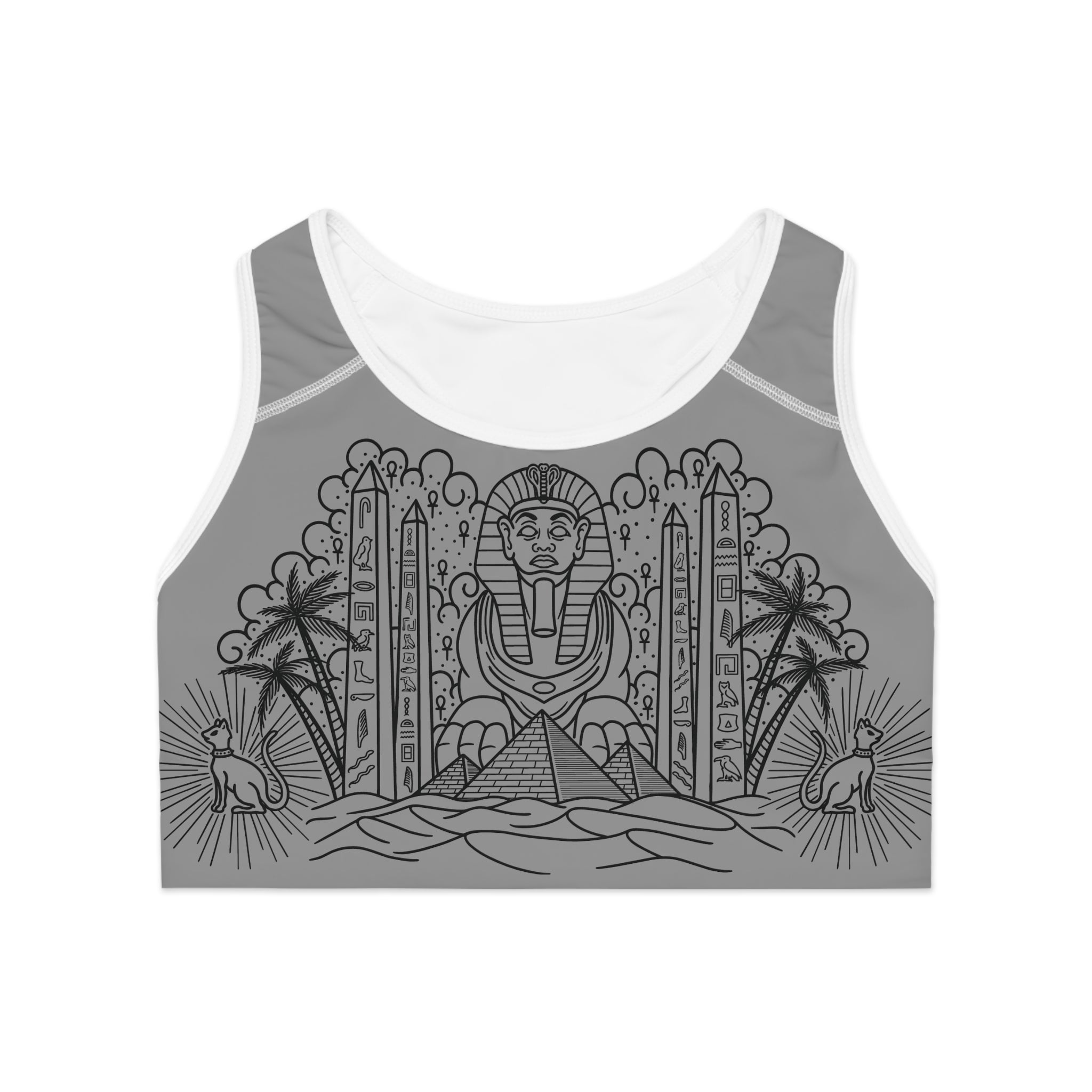 Ancient Egypt Full Body Tattoo Print Sports Bra AOP