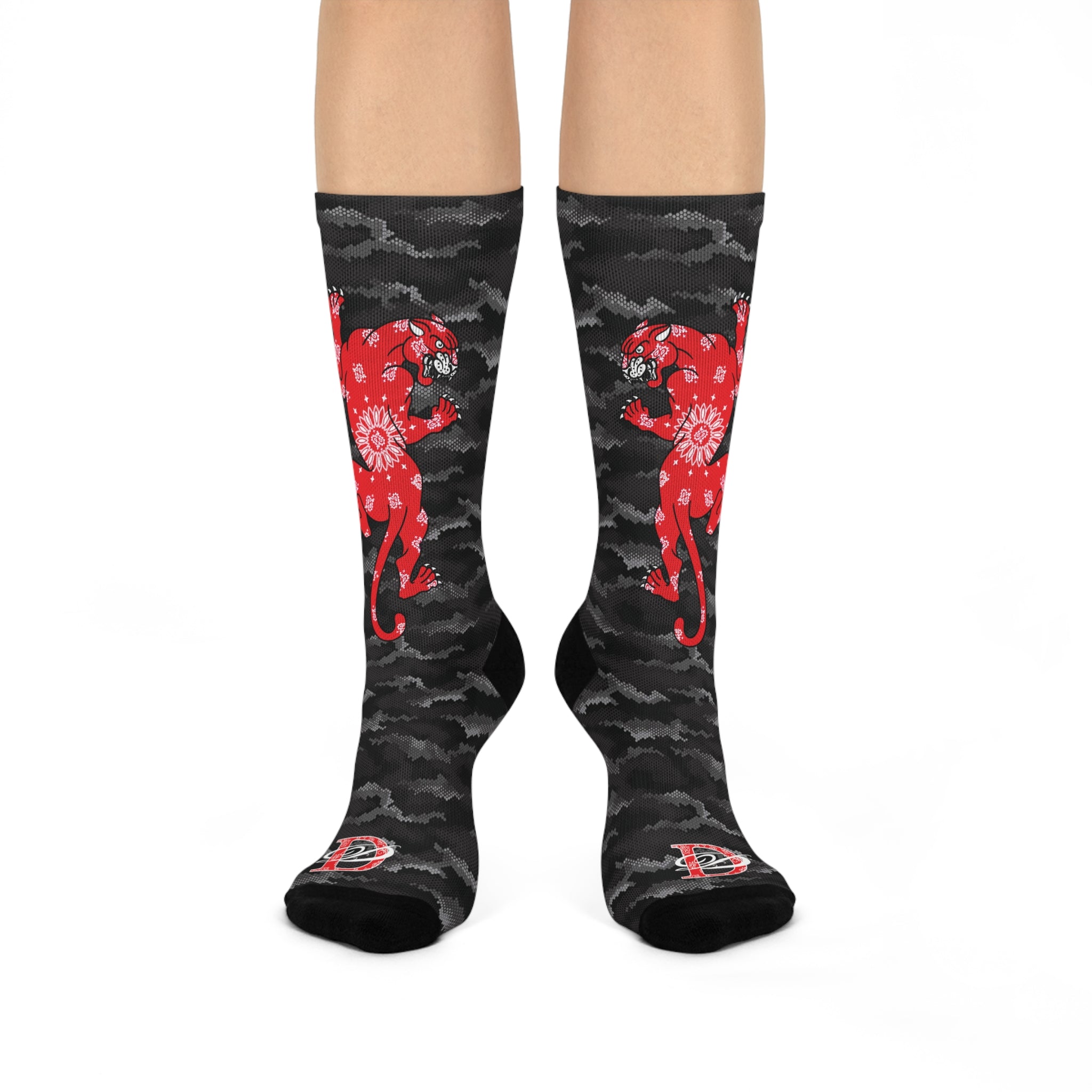 DD Climbing Panther Digital Hexagon Urban Camo Crew Socks AOP