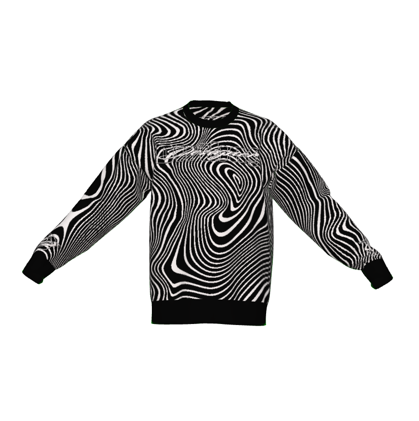 DD Logo Zebra Swirl Lightweight Crewneck Knitted Sweater