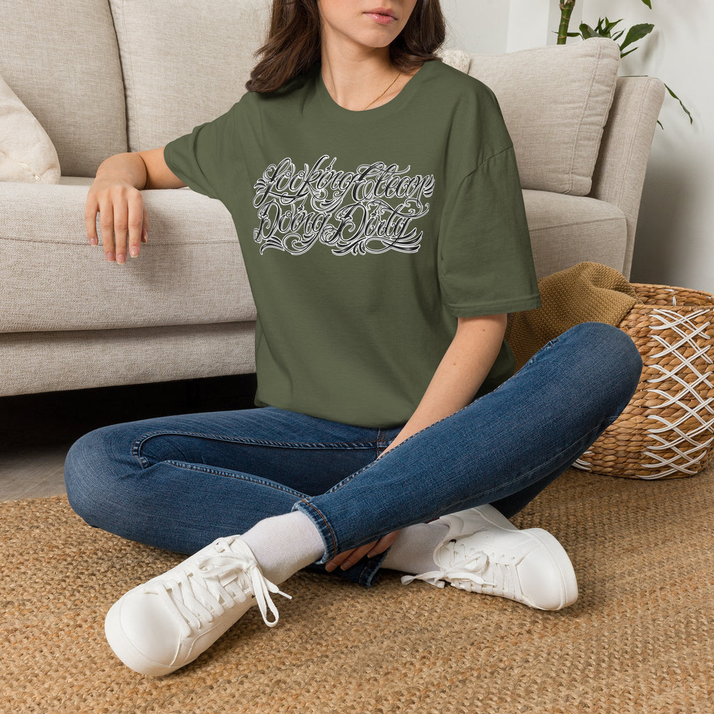 "Looking Clean, Doing Dirty" Tattoo Script Softstyle Unisex T-Shirt