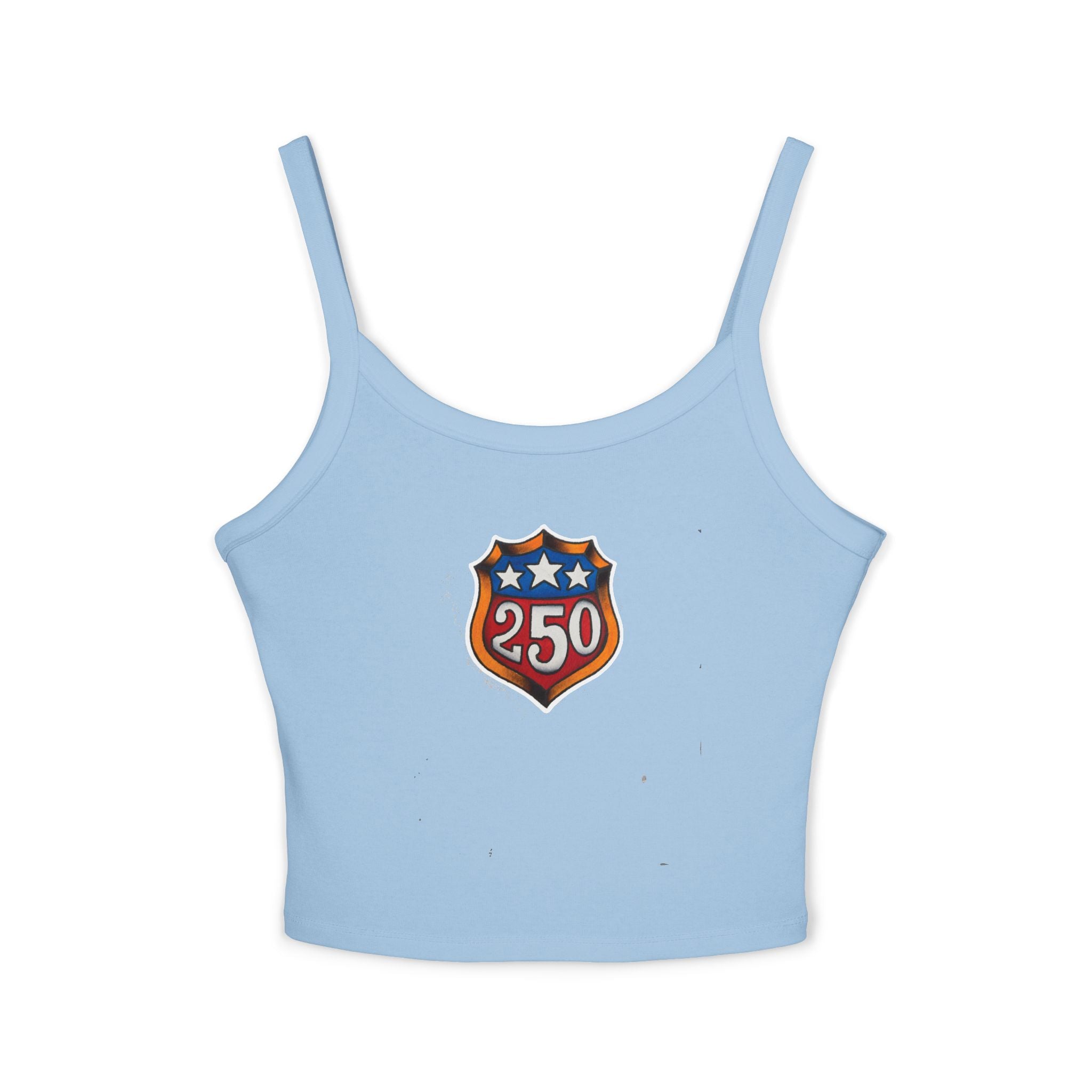 250th Anniversary Shield Tattoo Design Spaghetti Strap Woman's Tank Top