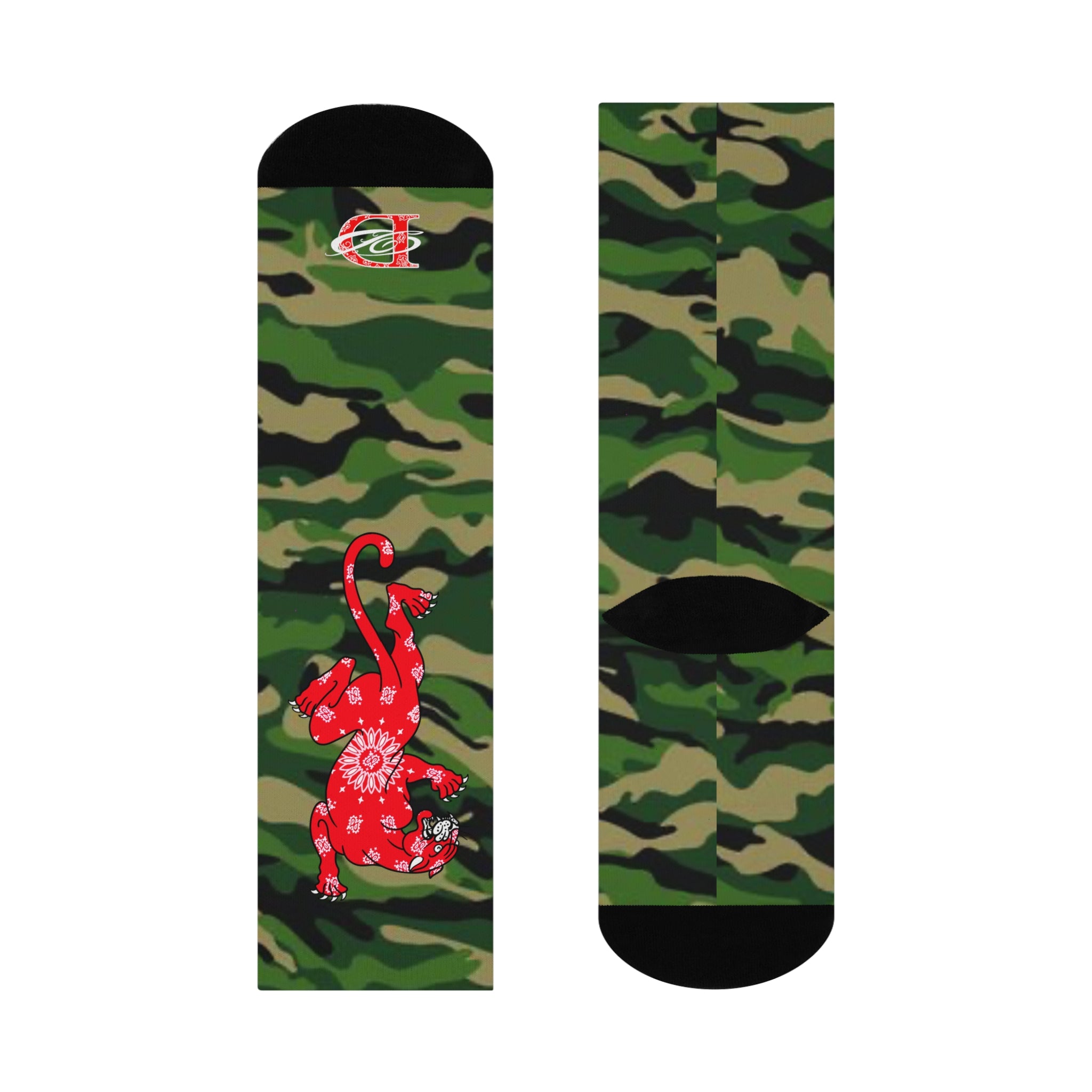 DD Climbing Panther Camo Crew Socks AOP