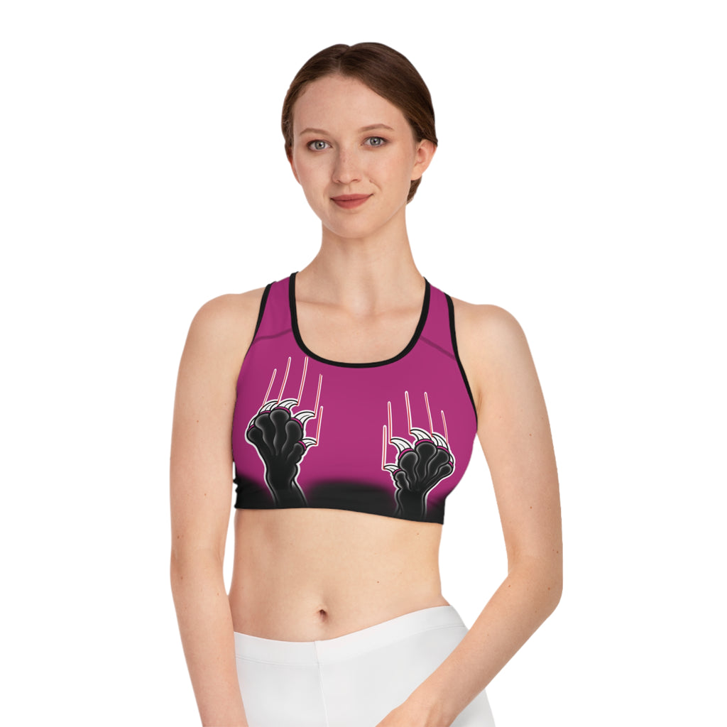 Clawing Panther Paws Print Sports Bra AOP