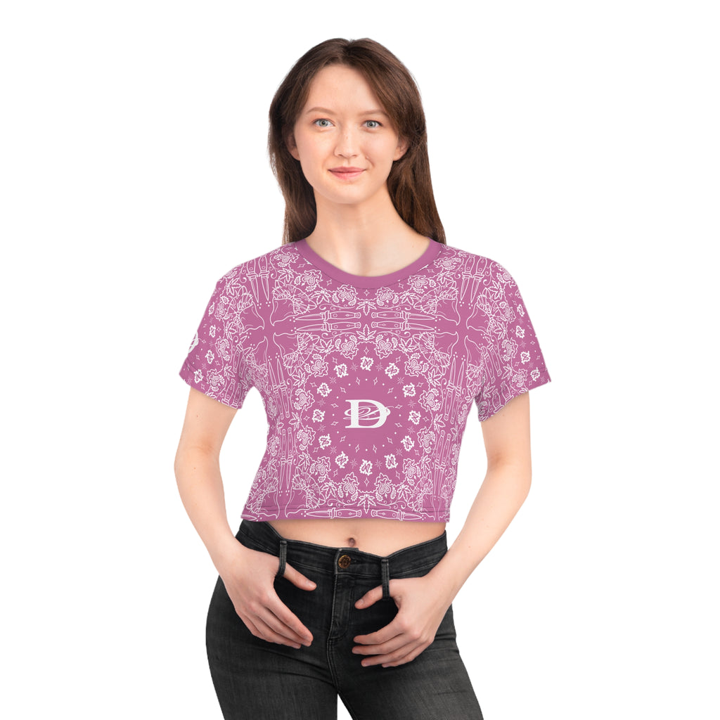 DD Custom Bandana Print Crop Top T-Shirt AOP