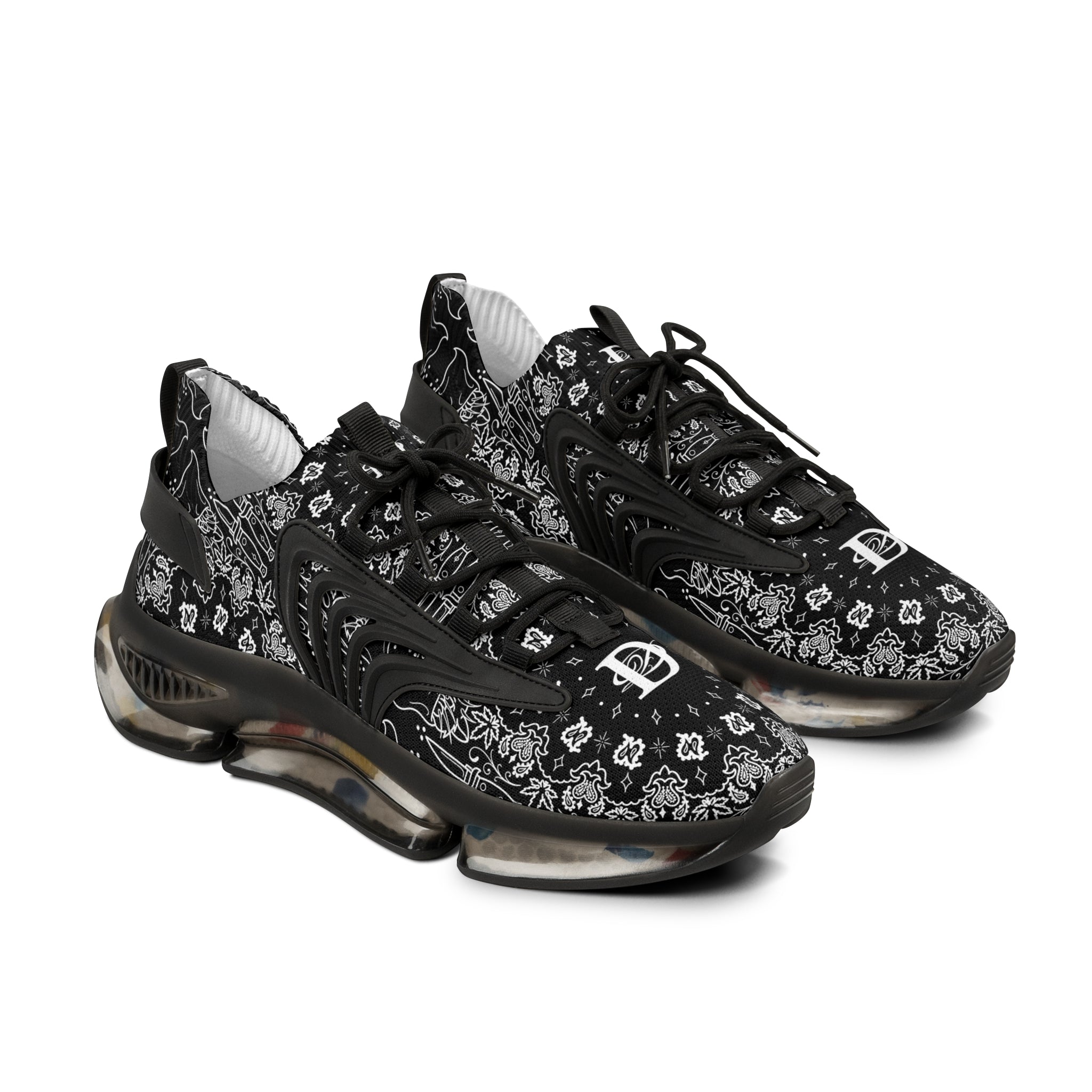 DD Custom Bandana Print Men's Mesh Sneakers AOP