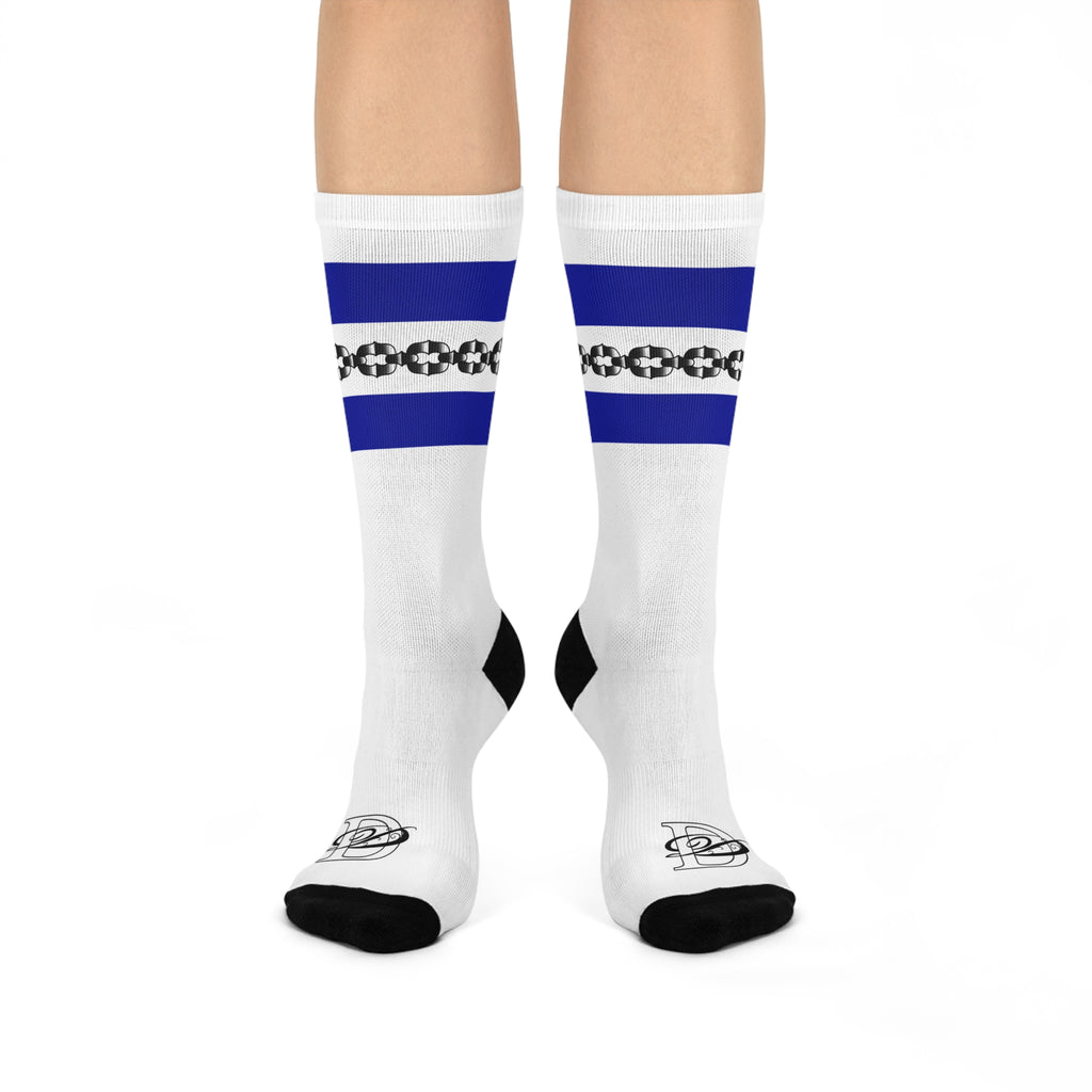Old School Tube Sock Traditional Tattoo Chain Pattern Crew Socks AOP