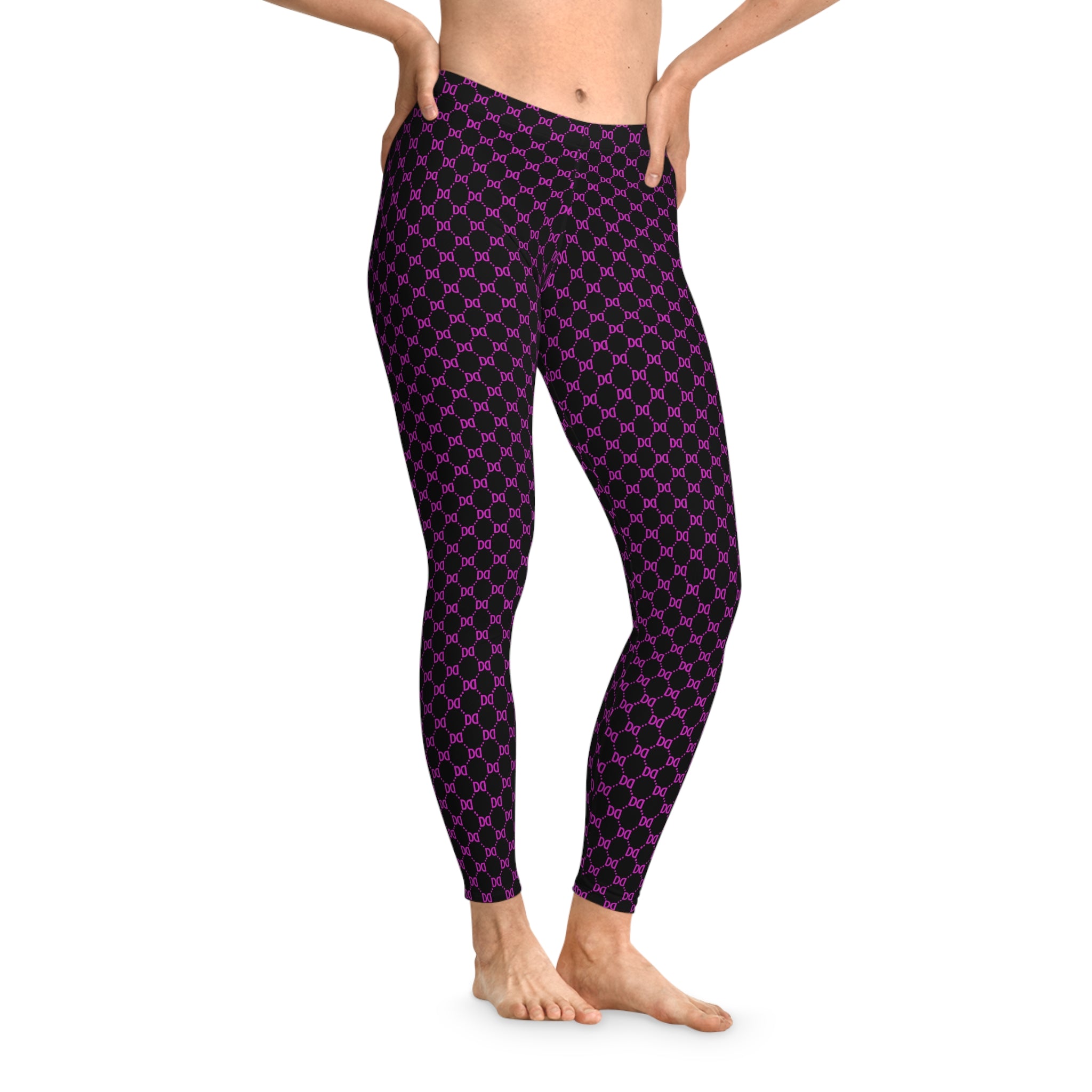 DD Monogram Print Women's Casual Leggings AOP