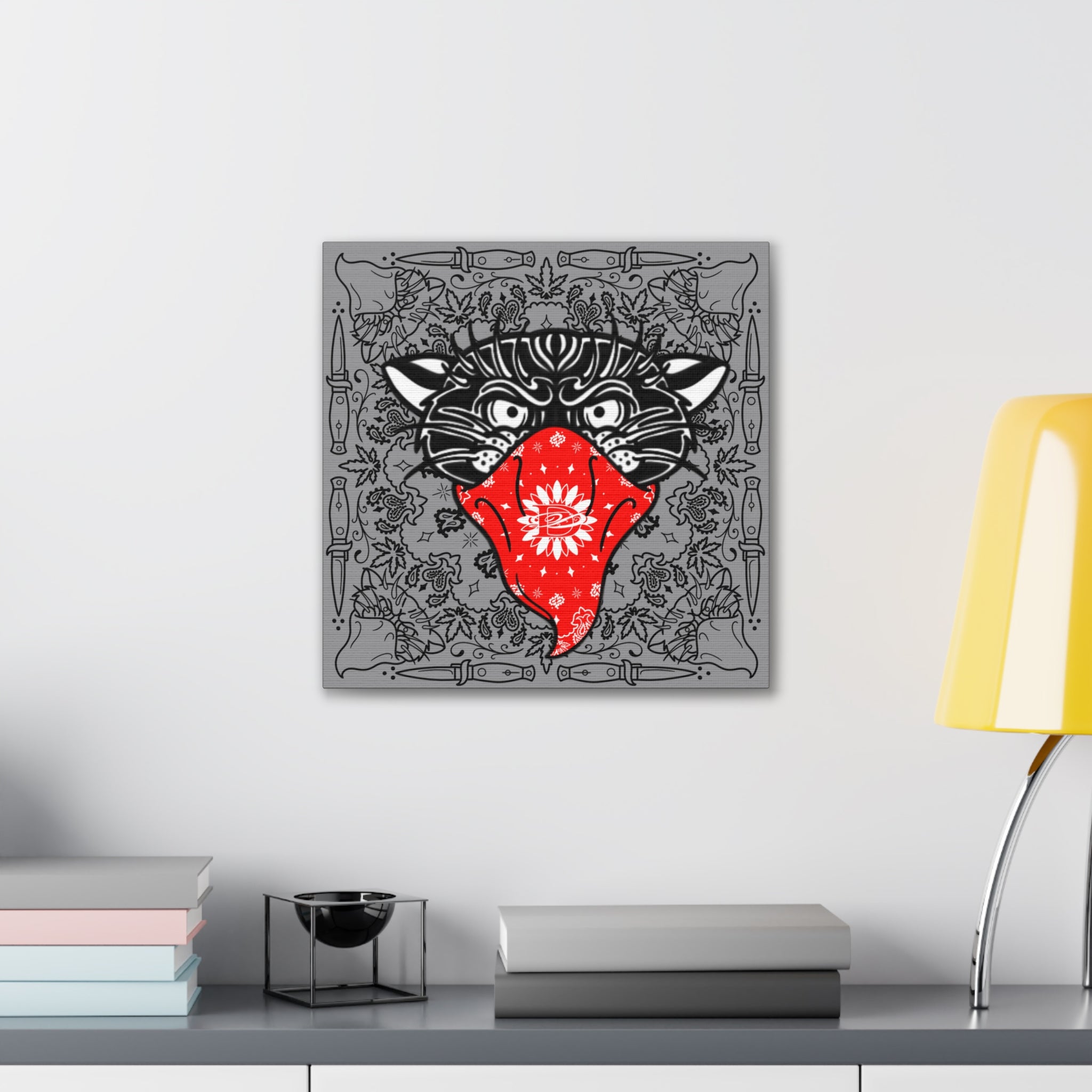 DD Custom Bandana Print Bandito Panther Canvas Wall Art