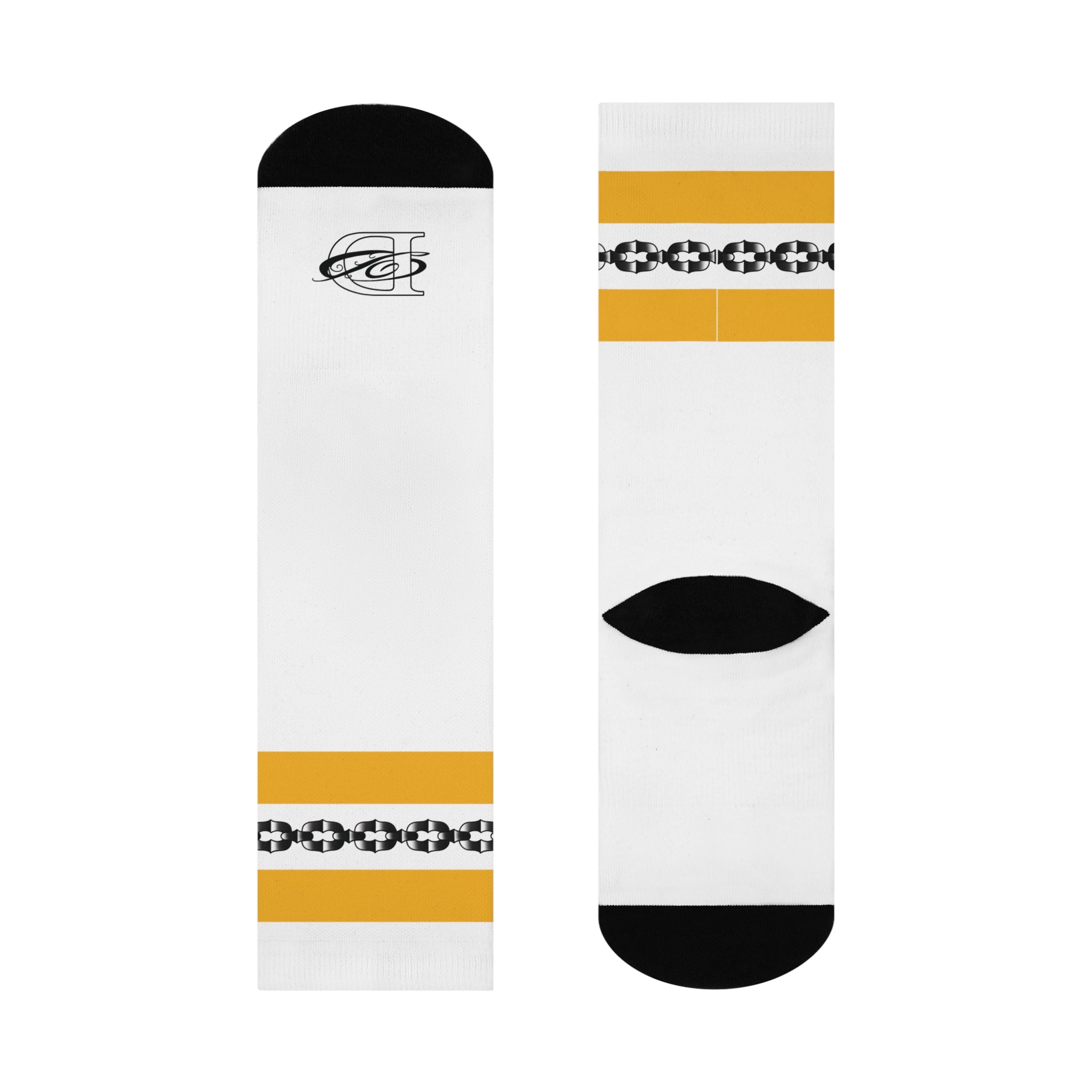 Old School Tube Sock Traditional Tattoo Chain Pattern Crew Socks AOP