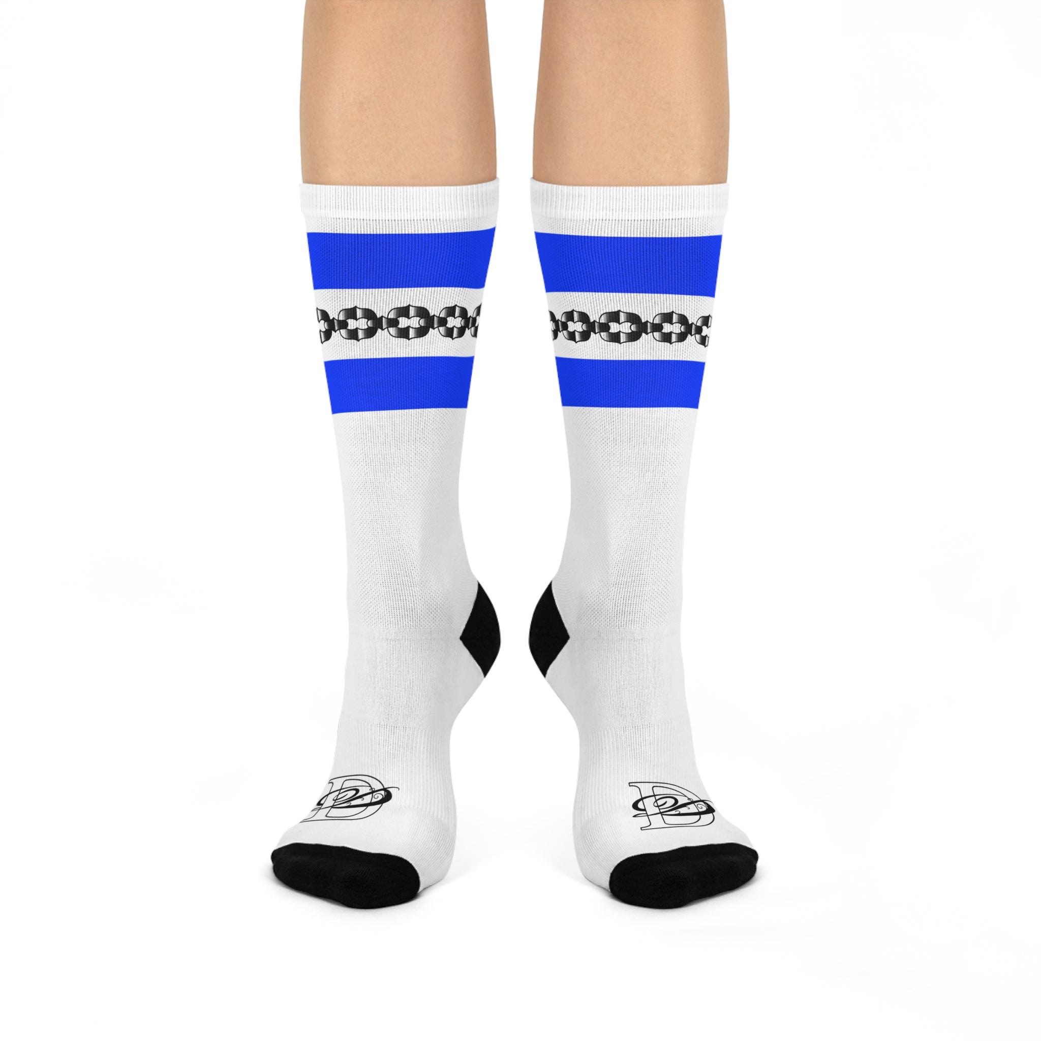 Old School Tube Sock Pattern Traditional Tattoo Chain Crew Socks AOP