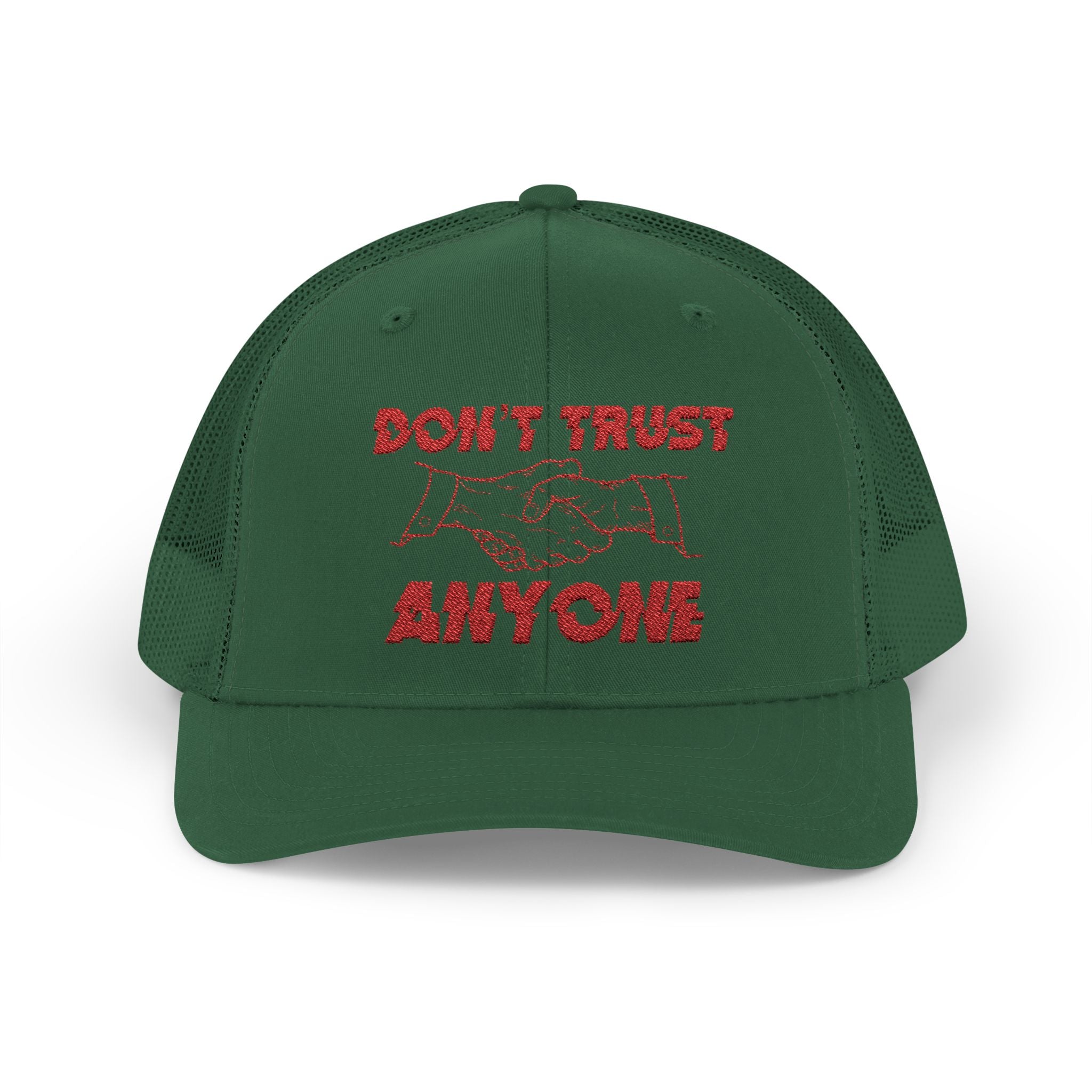 "Don't Trust Anyone" Embroidered Snapback Trucker Cap